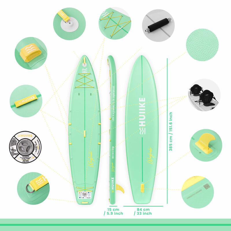 Tavola Sup Gonfiabile Adulti 2 Persone Touring 12’6” con Accessori, 170 kg Aqua 2/8