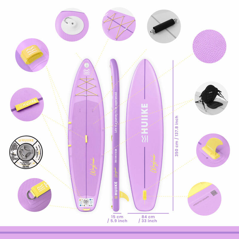 Prancha Stand Up Paddle Insuflável Touring 11’6” Acessórios, Até 150 kg, Lilac 2/7