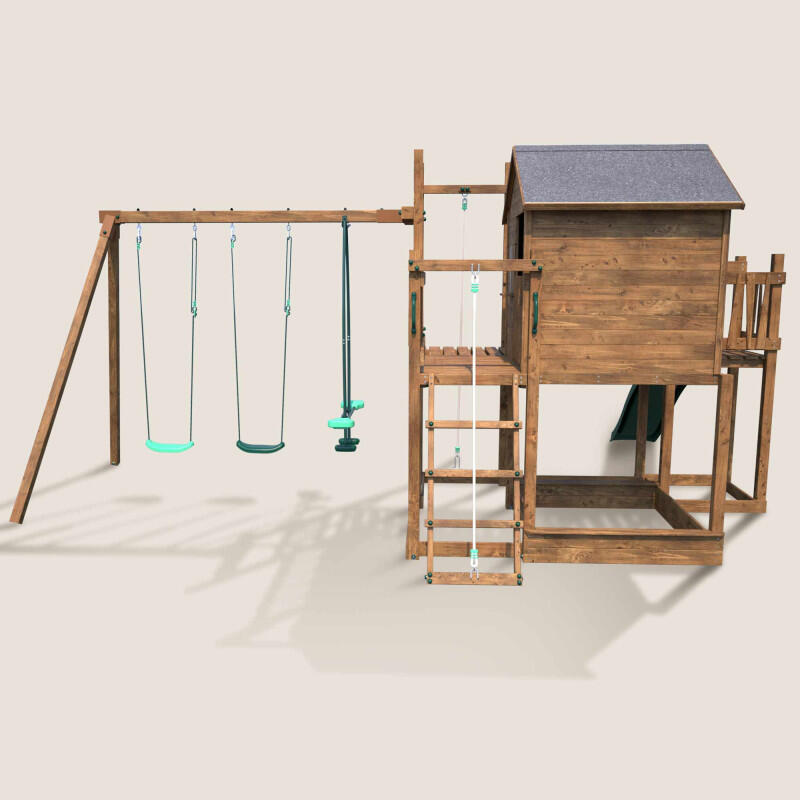 Aire de jeux avec cabane et toboggan COTTAGE HAPPY 2/5