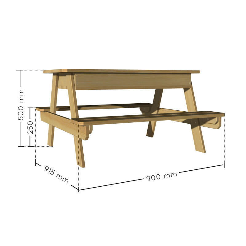 Table d'activités en bois avec bac à sable intégré pour enfants 3/5