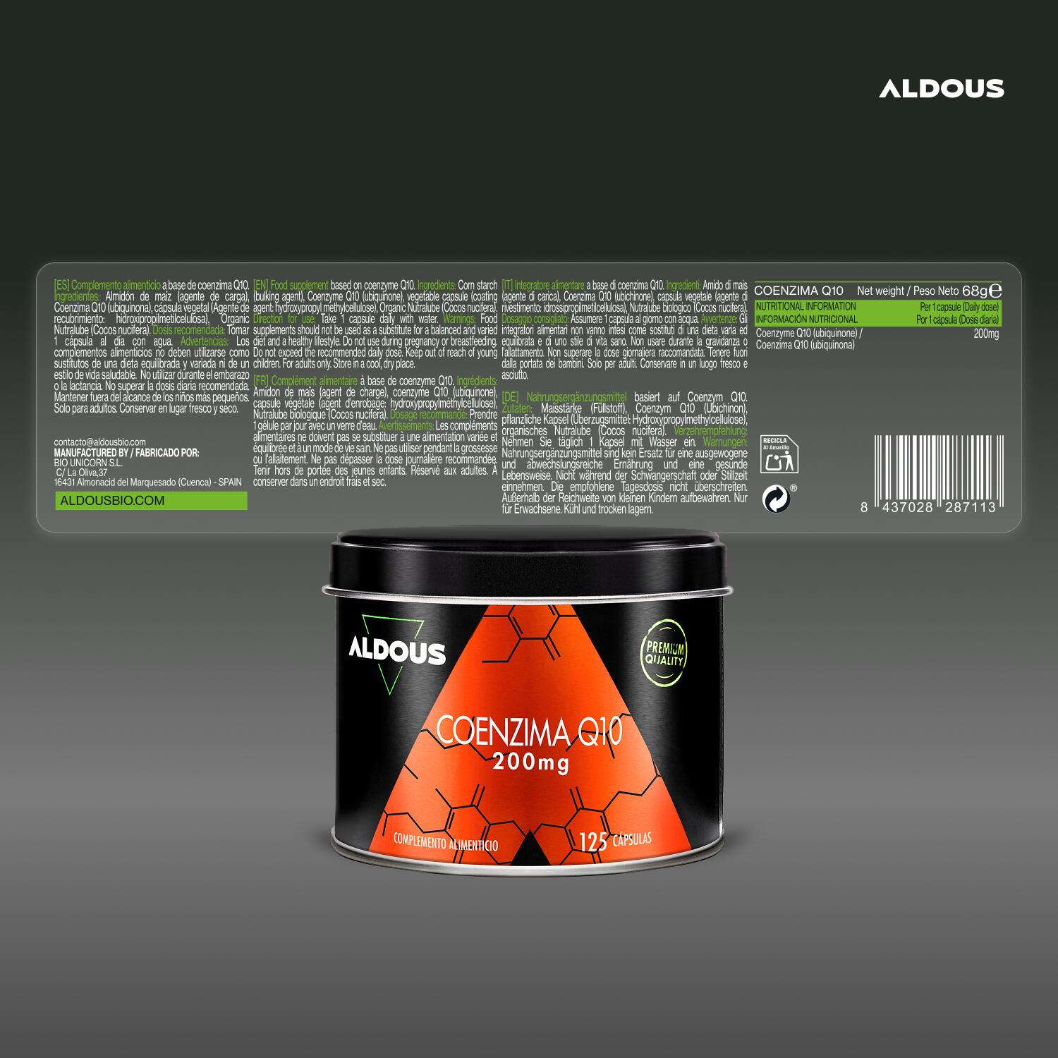 Coenzyme Q10 200 mg - Antioxydant, Anti-âge - Aldous 5/6