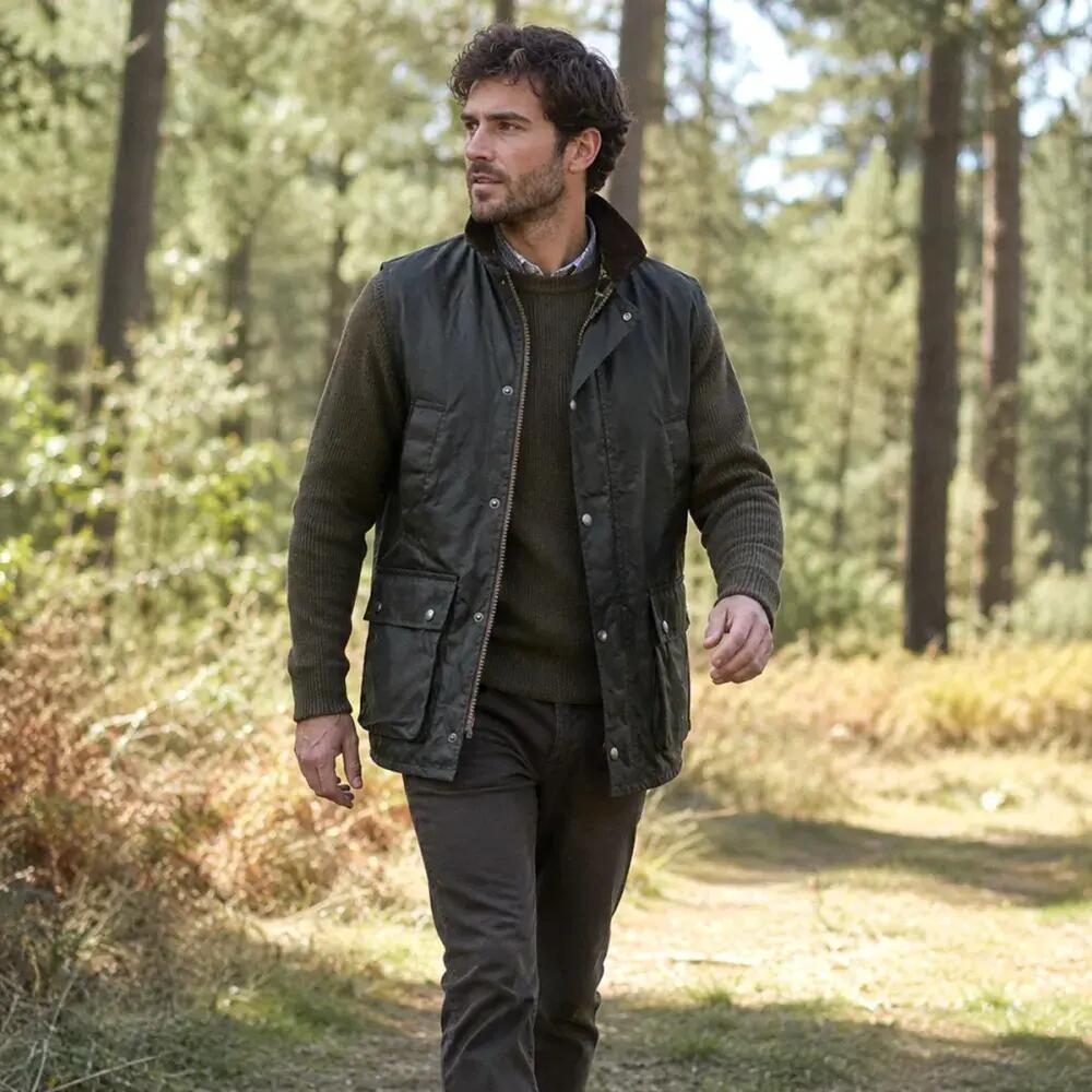 Gilet Walker and Hawkes Winchester Vert Coton Ciré 3/5