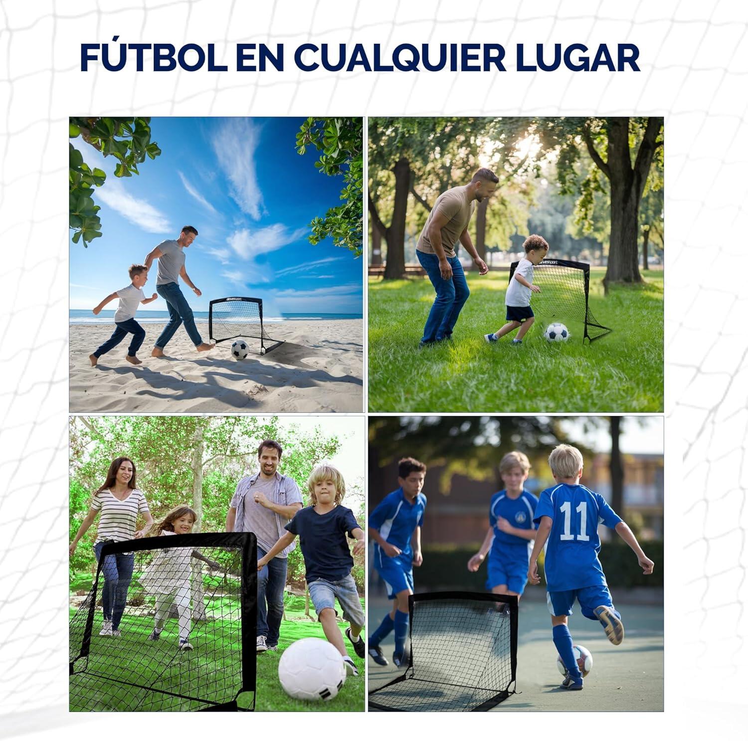 Buts de football pliables Devessport, lot de 2 unités, 120 x 90 x 90 cm 6/7