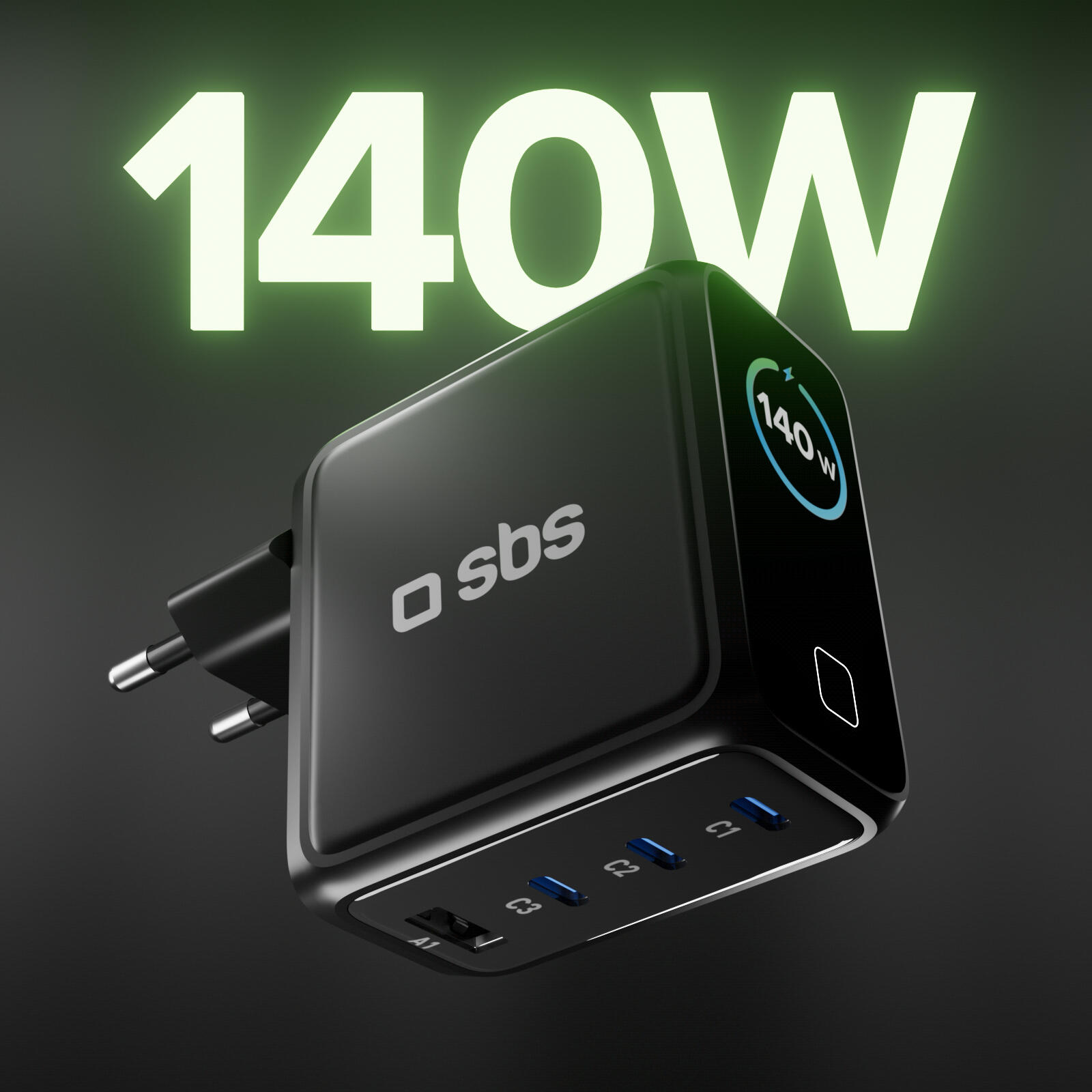Caricatore GaN 140W con Display TFT a colori 2/7