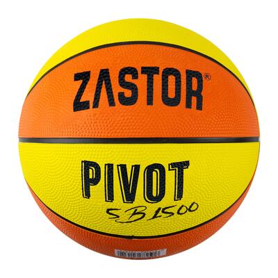 Basketbal - basketbal - uniseks - pivot - maat 5, duurzaam rubber - oranje/geel