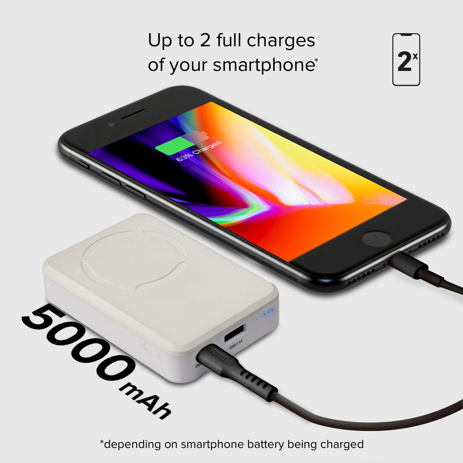 Powerbank per ricarica wireless da 5000 mAh con supporto stand integrato 5/7