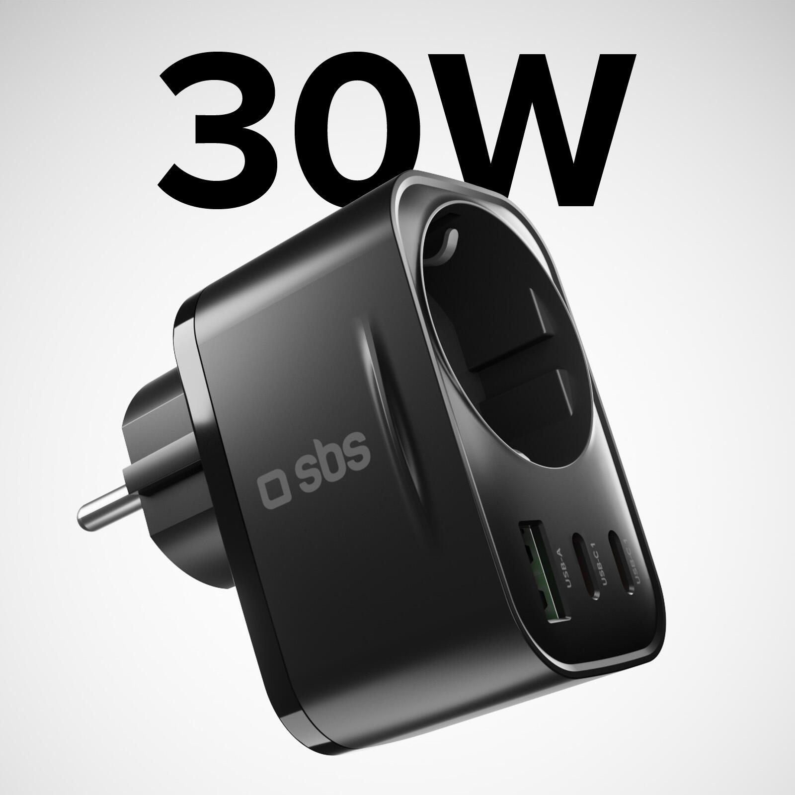 Caricatore 30W Power Delivery, presa schuko, porte USB-A e due USB-C 2/7