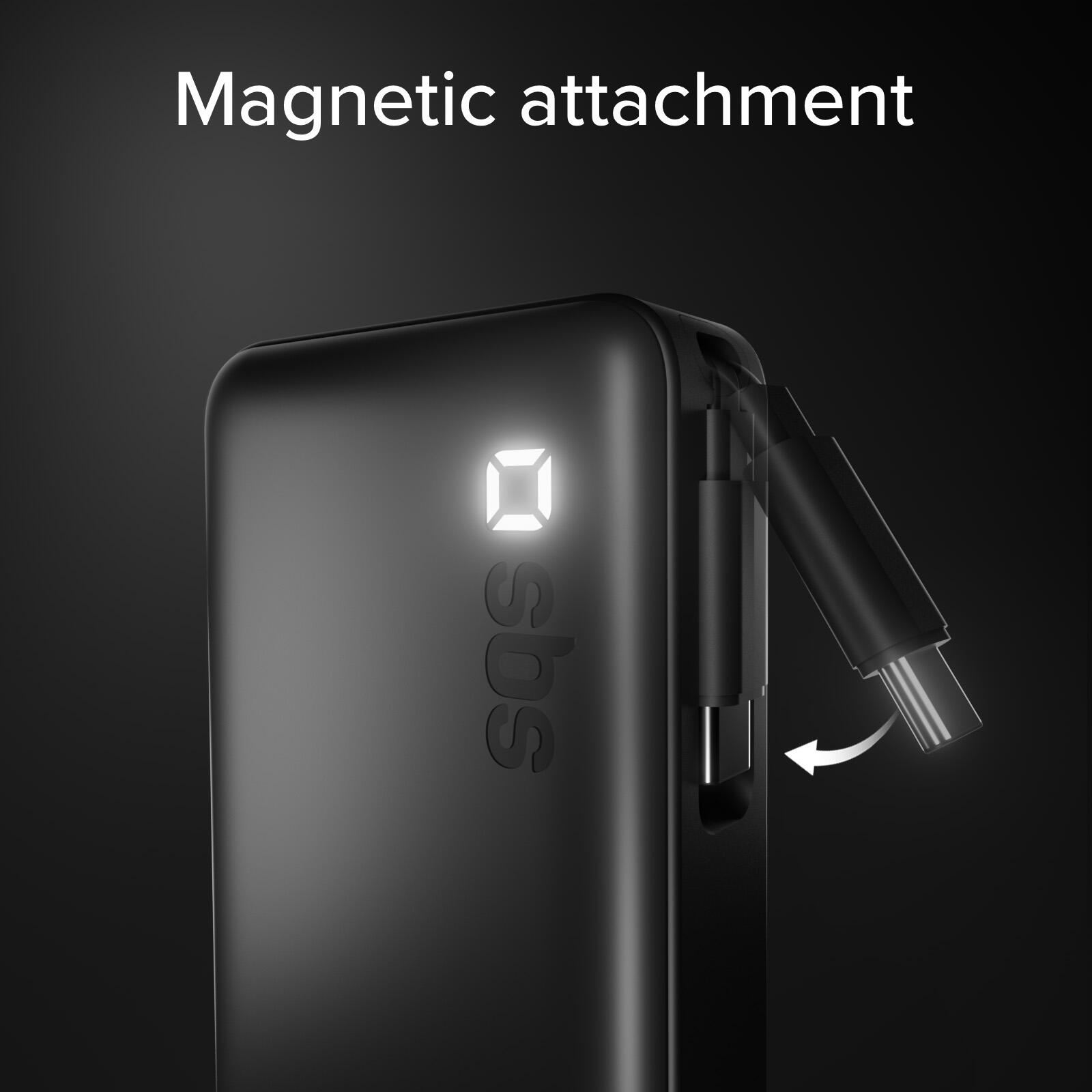 Powerbank 10000 mAh con cavo USB-C retrattile e ricarica rapida 6/7