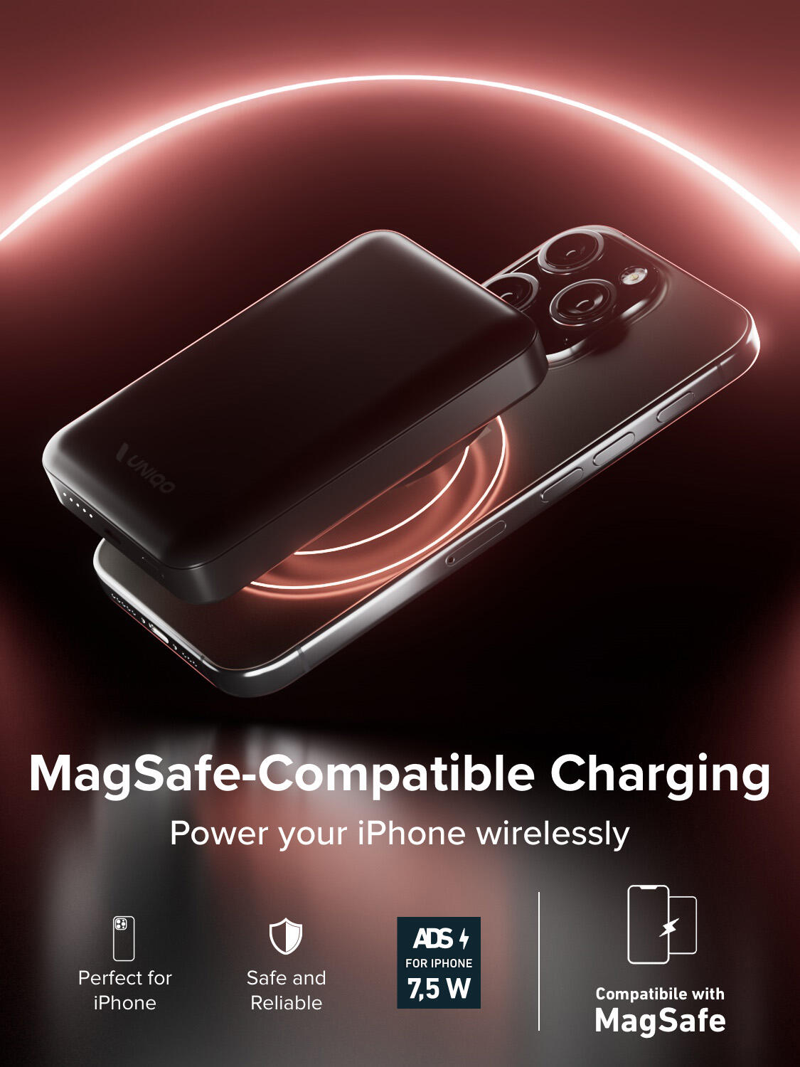 PowerBank 10000 mAh, Compatibile con MagSafe e con porta USB-C 20W 3/7