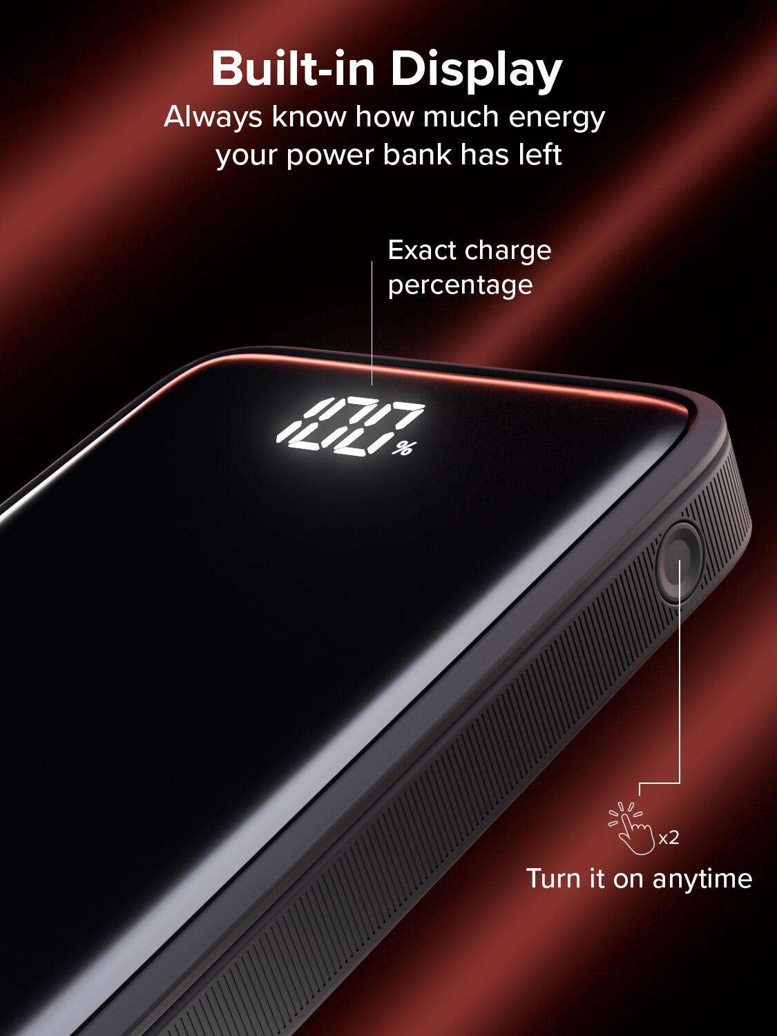 Powerbank 10000mAh, con Porte USB-A AFC 22,5W e USB-C PD20W 4/7