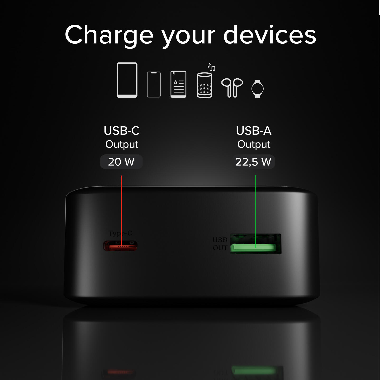 Powerbank Compatto 20000mAh con Display e Ricarica Rapida 20W USB-C e USB-A 6/7