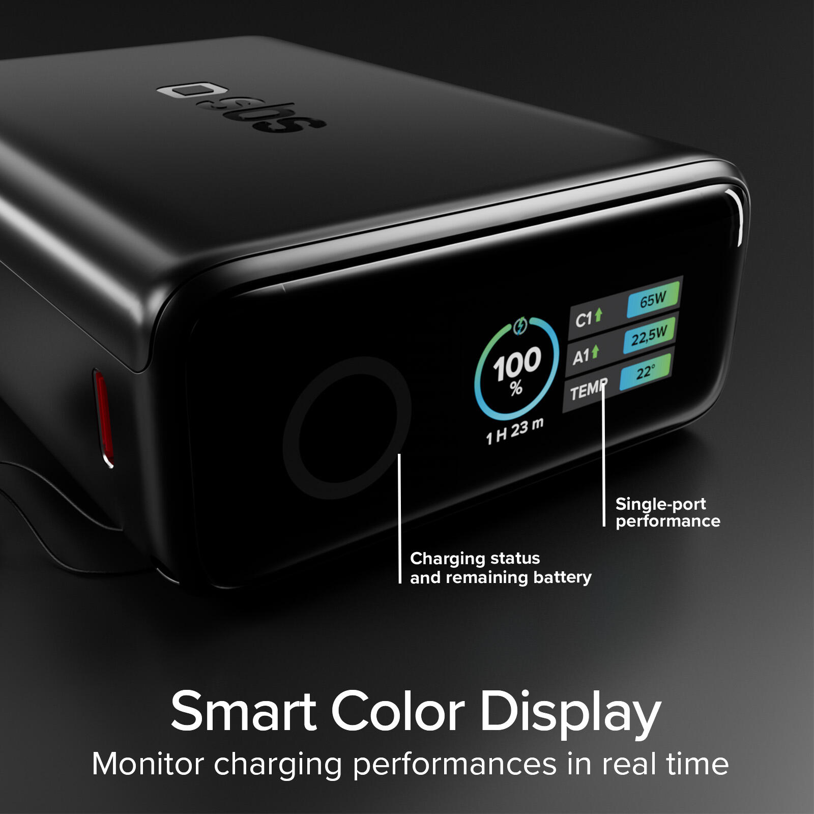 Power Bank 20000mAh Powerbank con Cavo Integrato e Display LCD 6/7