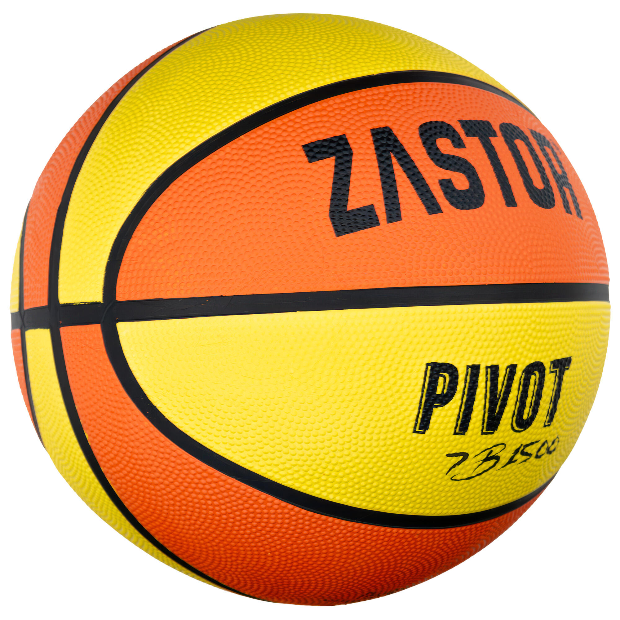 Bola de basquetebol amarela em borracha, resistente para interior e exterior 3/6
