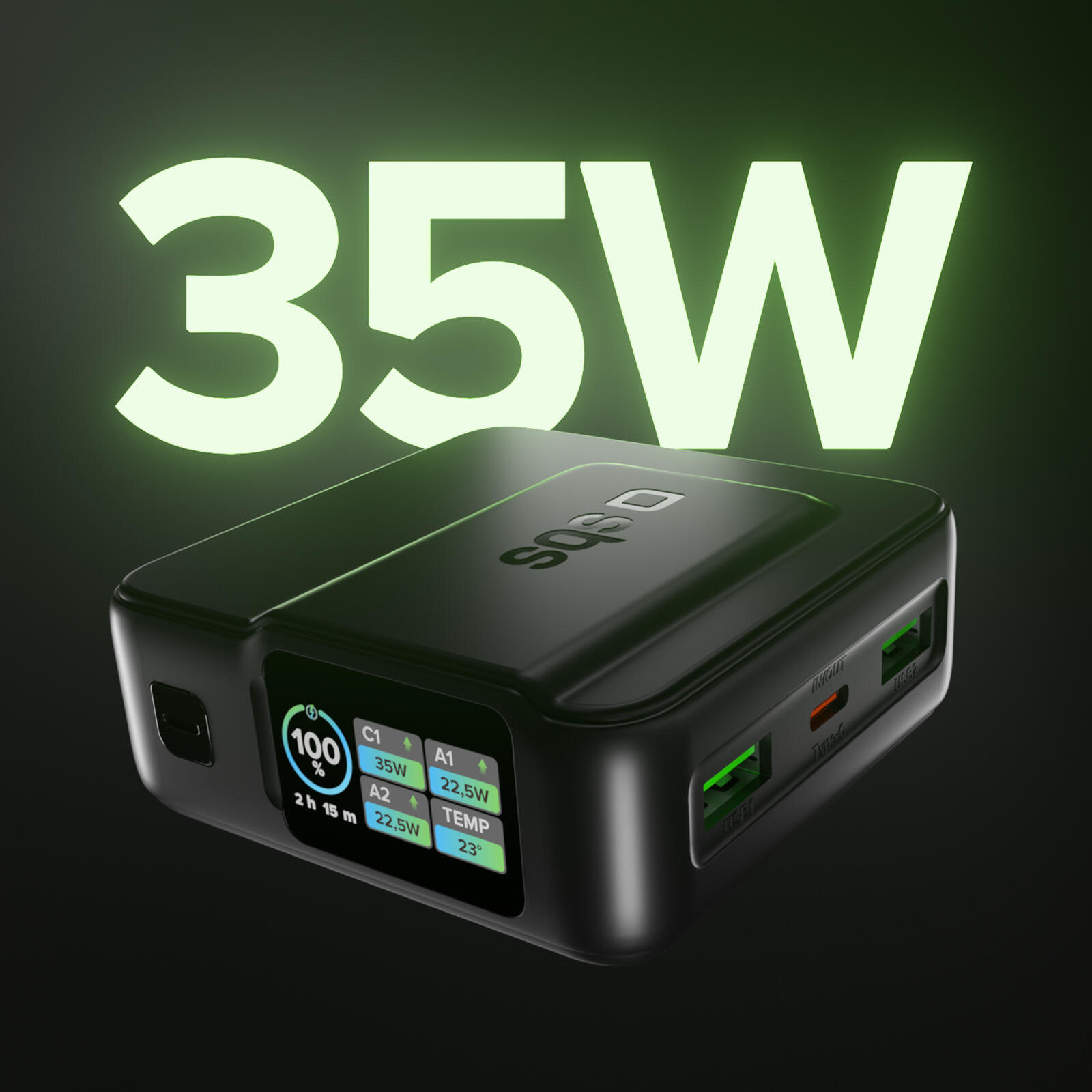PowerBank 10000 mAh Ultra-compatto con Display Intelligente e PD 35 W 2/7