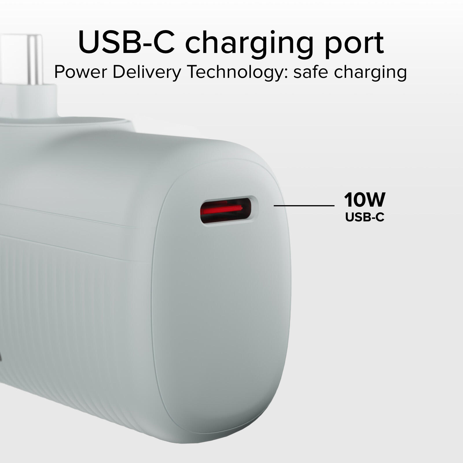 PowerBank 5000 mAh, con plastica riciclata GRS e connettore USB-C 5/7