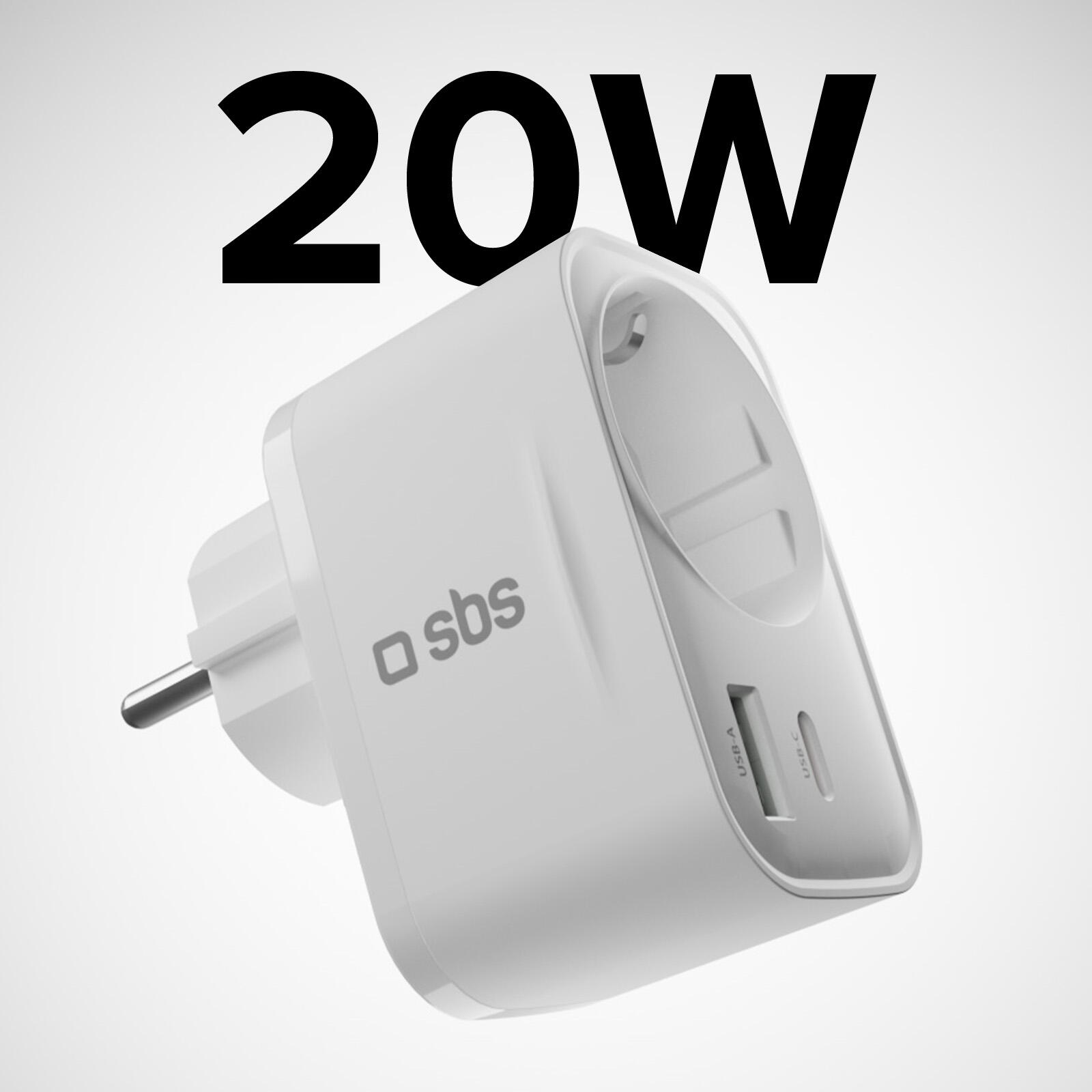 Caricatore 20W Power Delivery, presa schuko, porte USB-A e USB-C 2/7