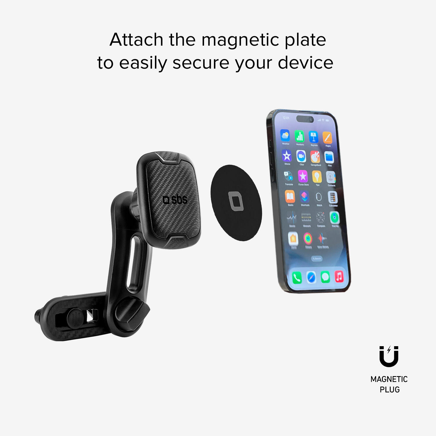 Supporto Auto Magnetico Ultra Stabile per Smartphone, Ruotabile e a Doppia Clip 2/5