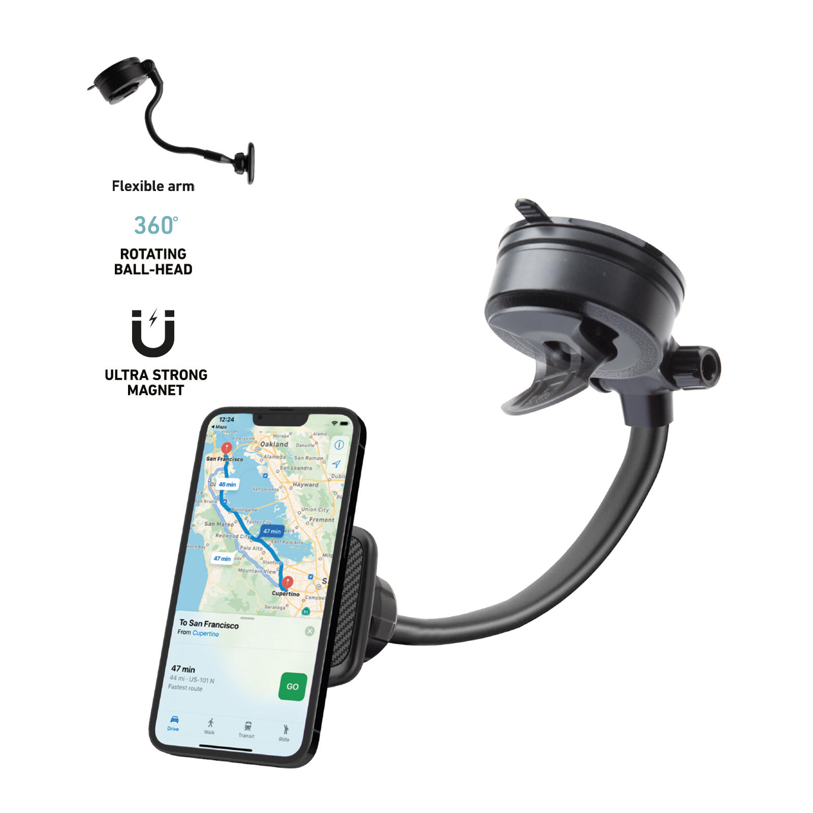 Supporto per Cellulare Magnetico per Auto, Camion, Camper con Braccio Snodabile 2/5