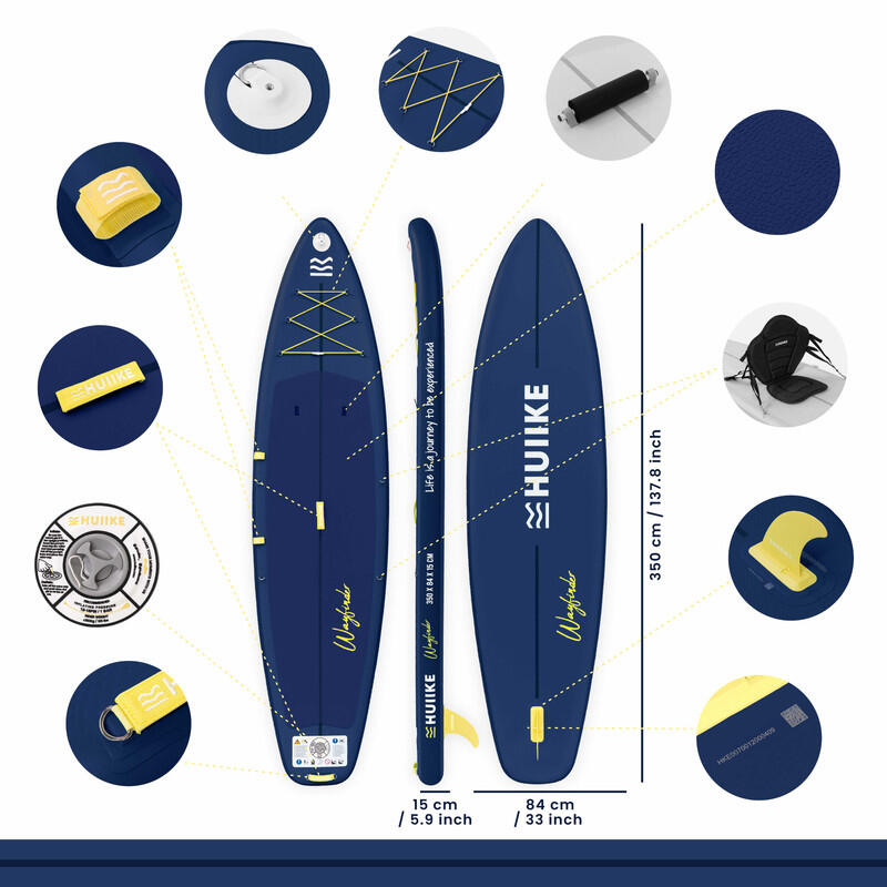 Tavola Sup Gonfiabile Adulti Touring 11’6” con Accessori, Fino a 150 kg, Navy 2/7