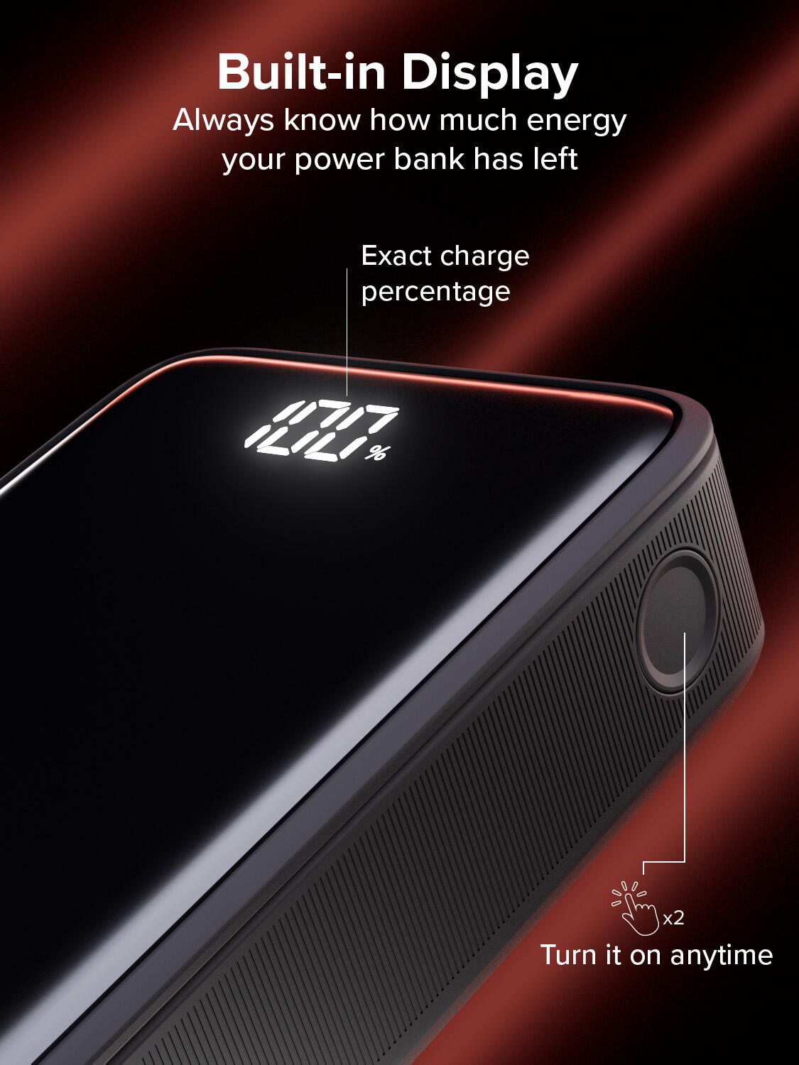Powerbank 20000mAh, con Porte USB-A AFC 22,5W e USB-C PD20W 4/7