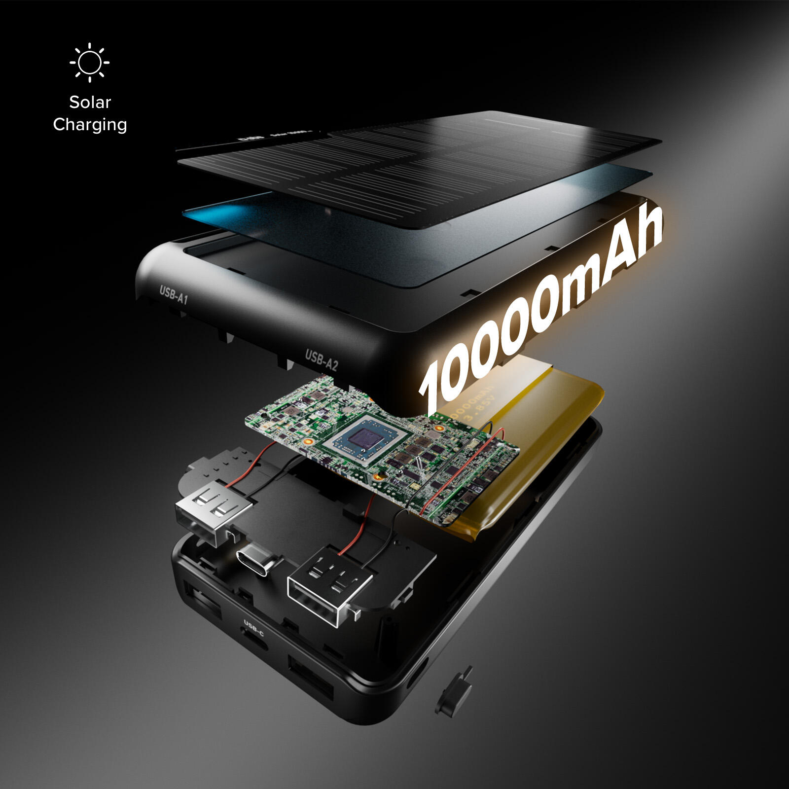 Batterie externe solaire de 10.000 mAh 4/7
