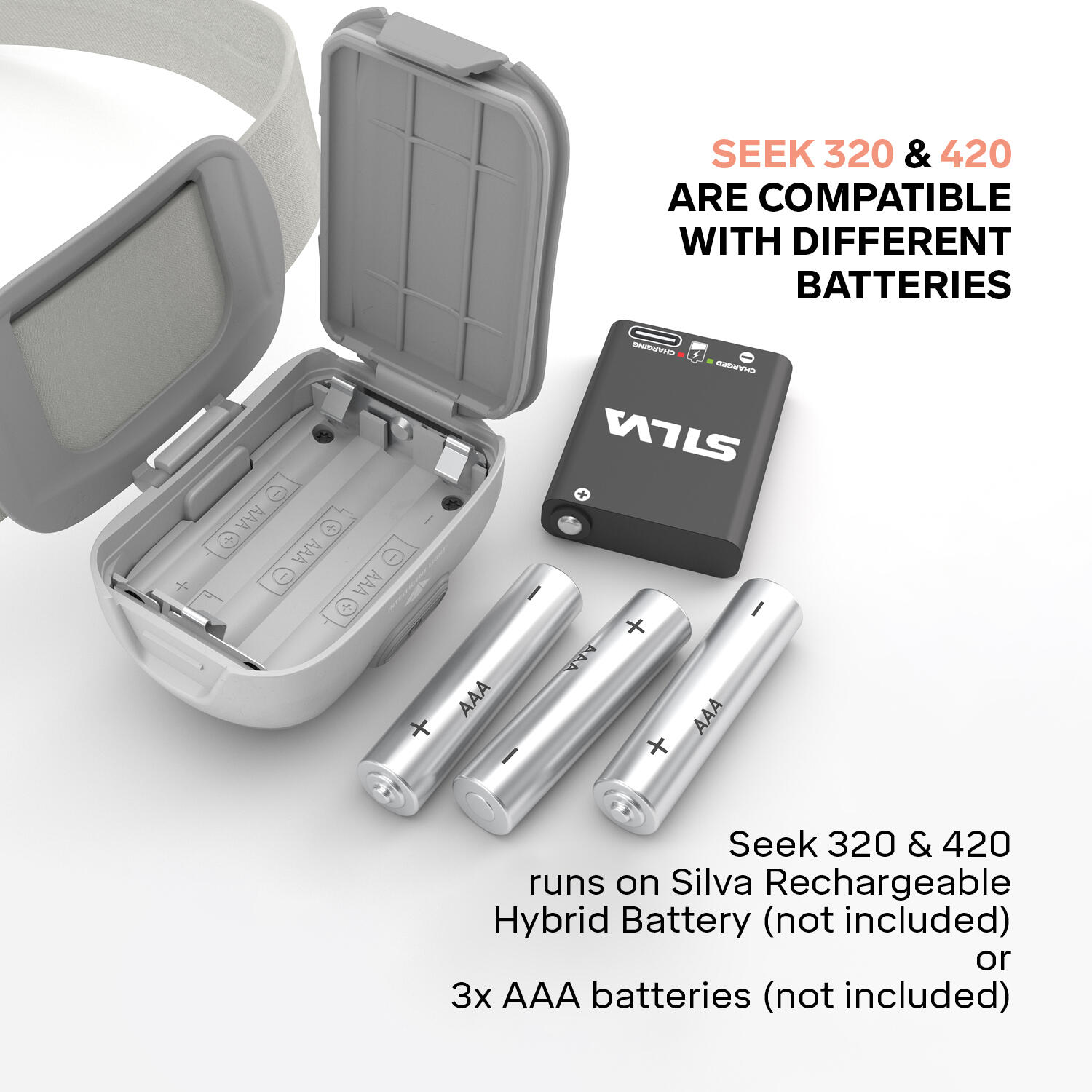 Compacte Seek 320 hybride hoofdlamp met 320 lumen 4/7