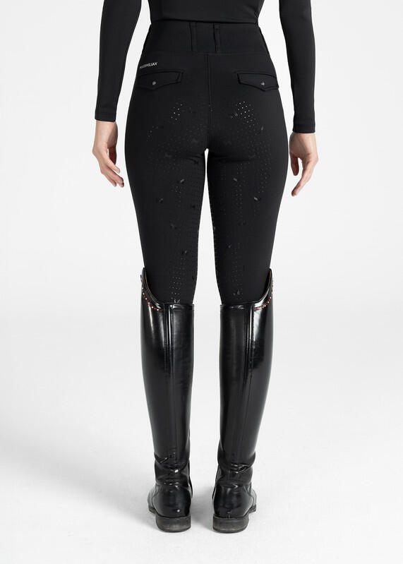 Leggings Pantalón Mujer Equitación Maximilian Pro Full Grip Negro 3/7