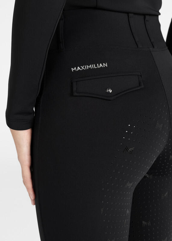 Leggings Pantalón Mujer Equitación Maximilian Pro Full Grip Negro 5/7