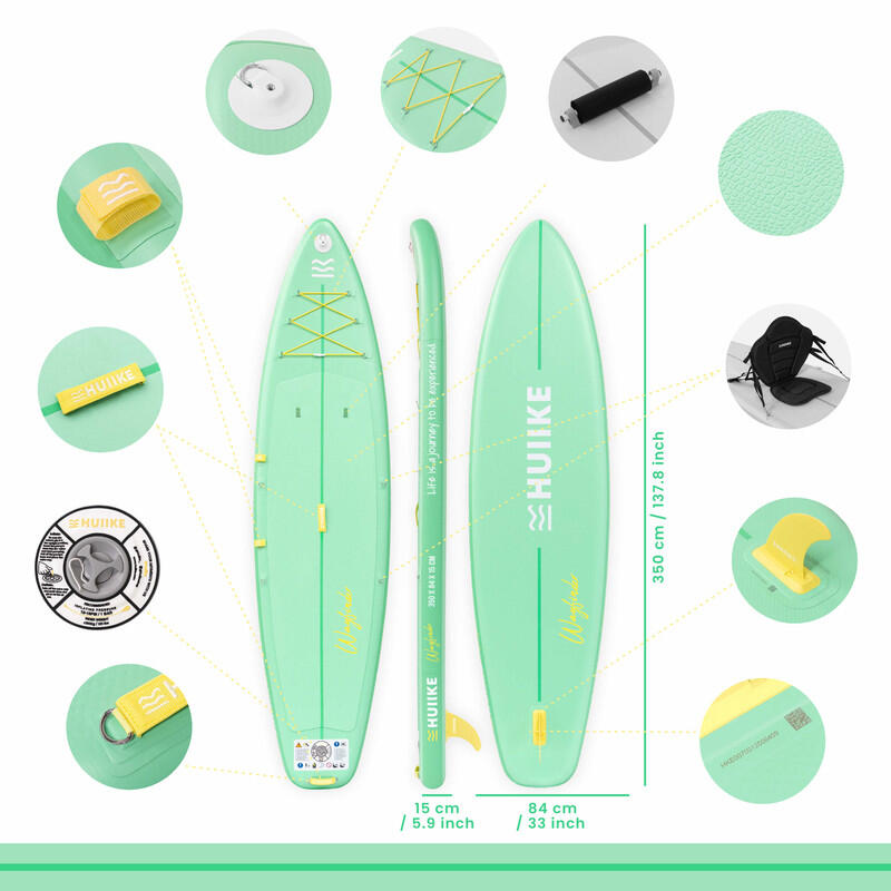 Tavola Sup Gonfiabile Adulti Touring 11’6” con Accessori, Fino a 150 kg, Aqua 2/7