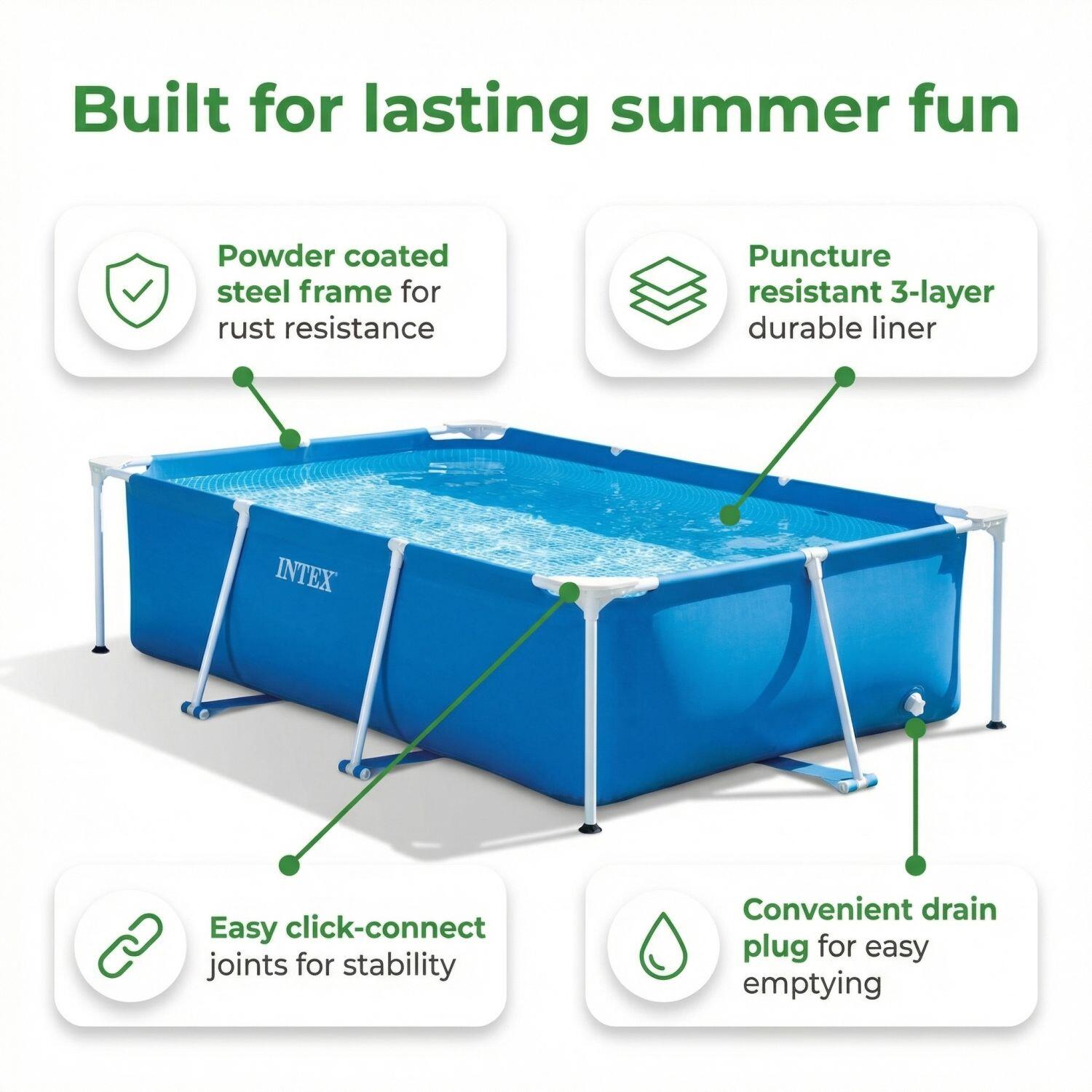 INTEX Piscina con estructura Rectangular - 260x160x65 cm - 7-piezas  S99 2/7