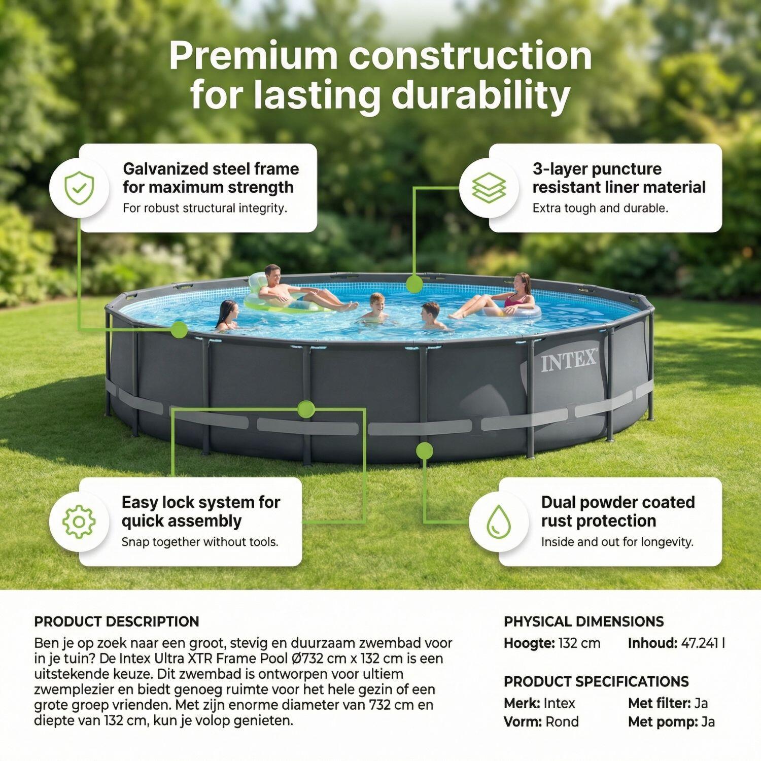 Ultra XTR Pool Rund - 732x132 cm - 8-teilig  S629 2/7