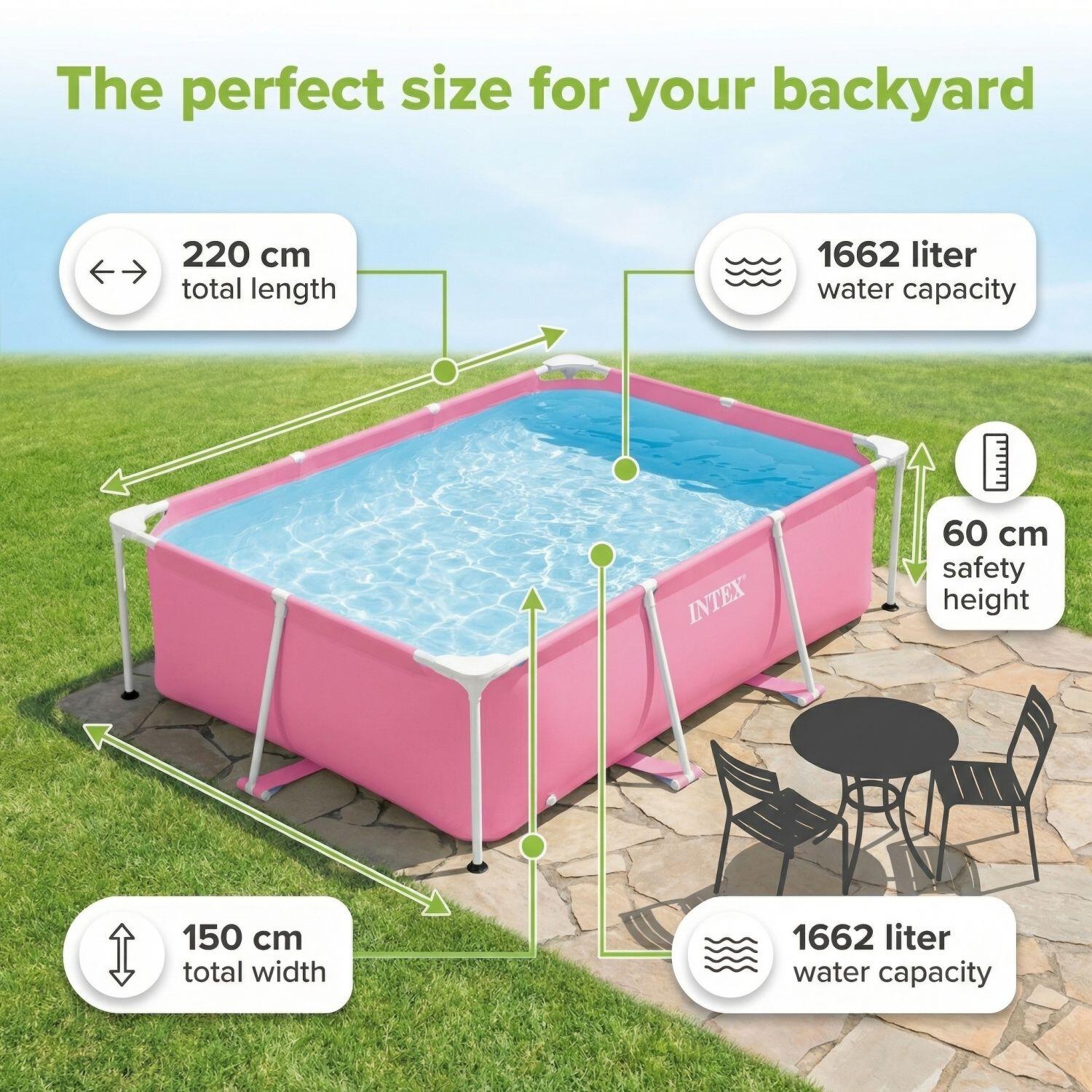Rechteckiger Frame Pool - 220x150x60 cm - 7-teilig  S46 7/7