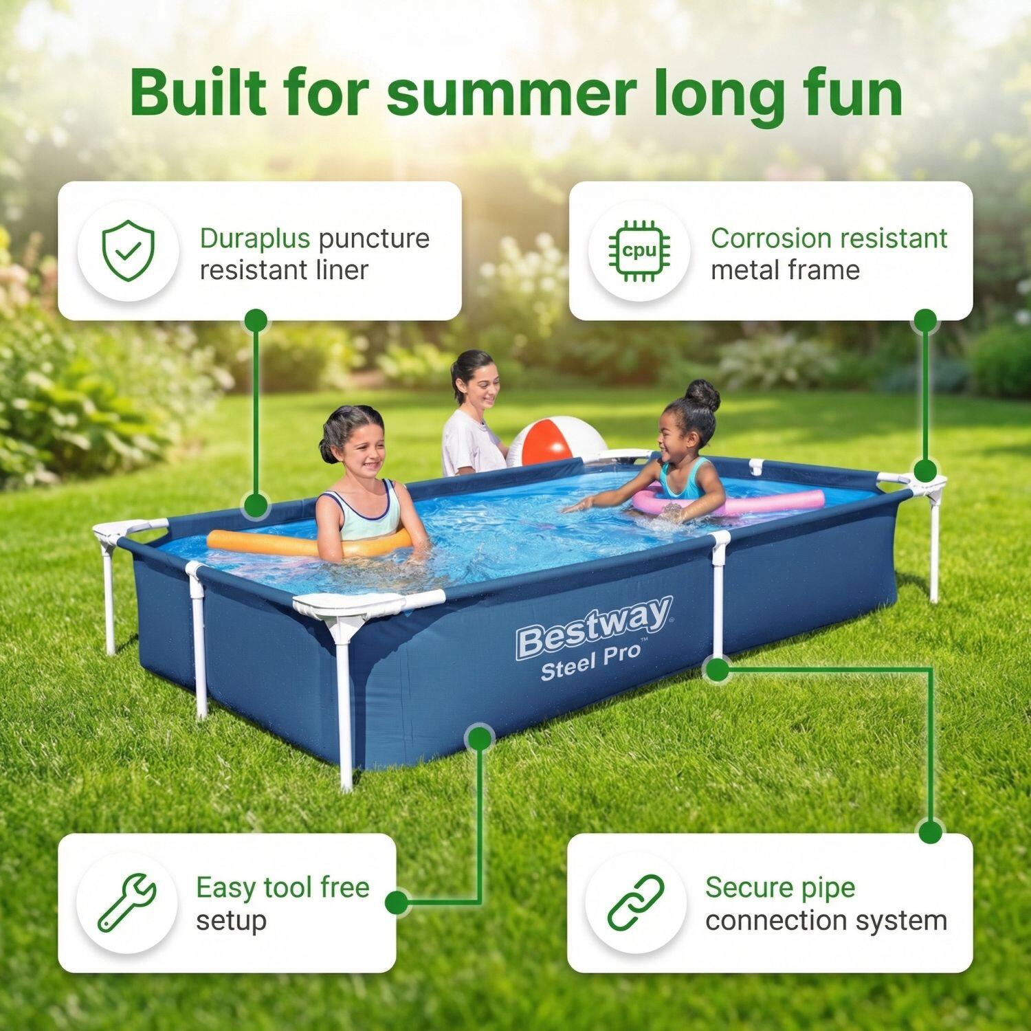 Bestway Steel Pro Rechteckig - 221x150x43 cm - 7-teilig  S50 2/7