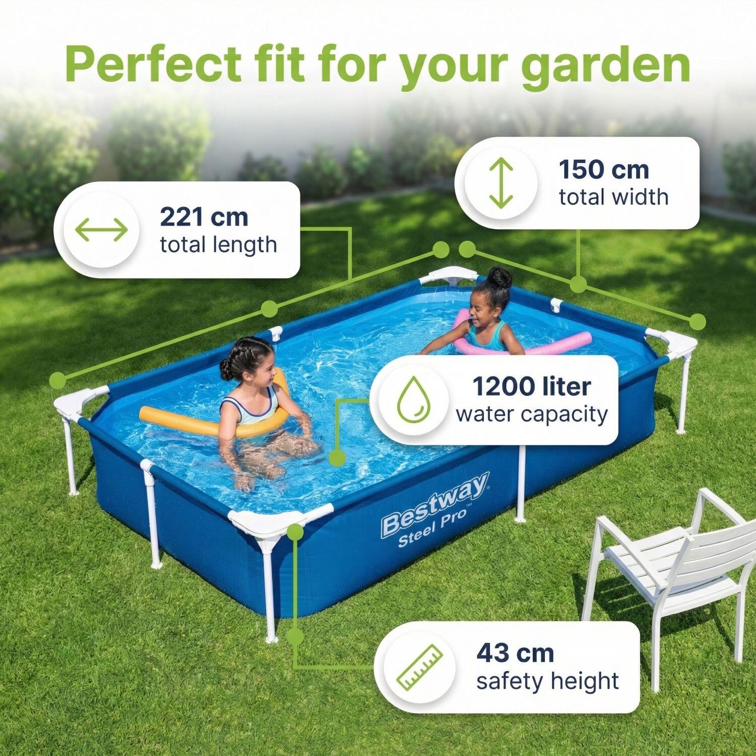 Bestway Steel Pro Rechteckig - 221x150x43 cm - 7-teilig  S50 7/7