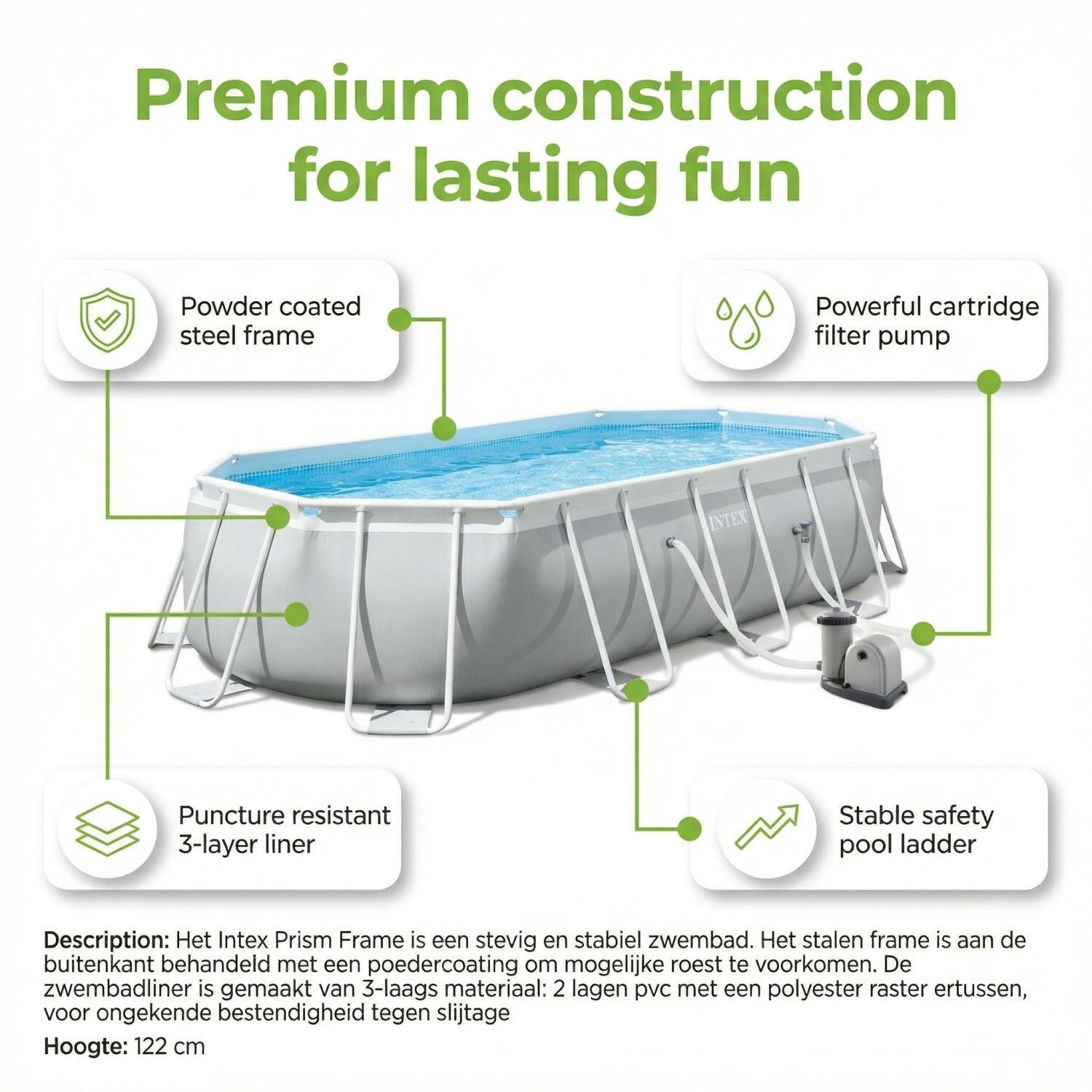 Prism Frame Pool Oval - 503x274x122 cm - 8-teilig  S616 2/7