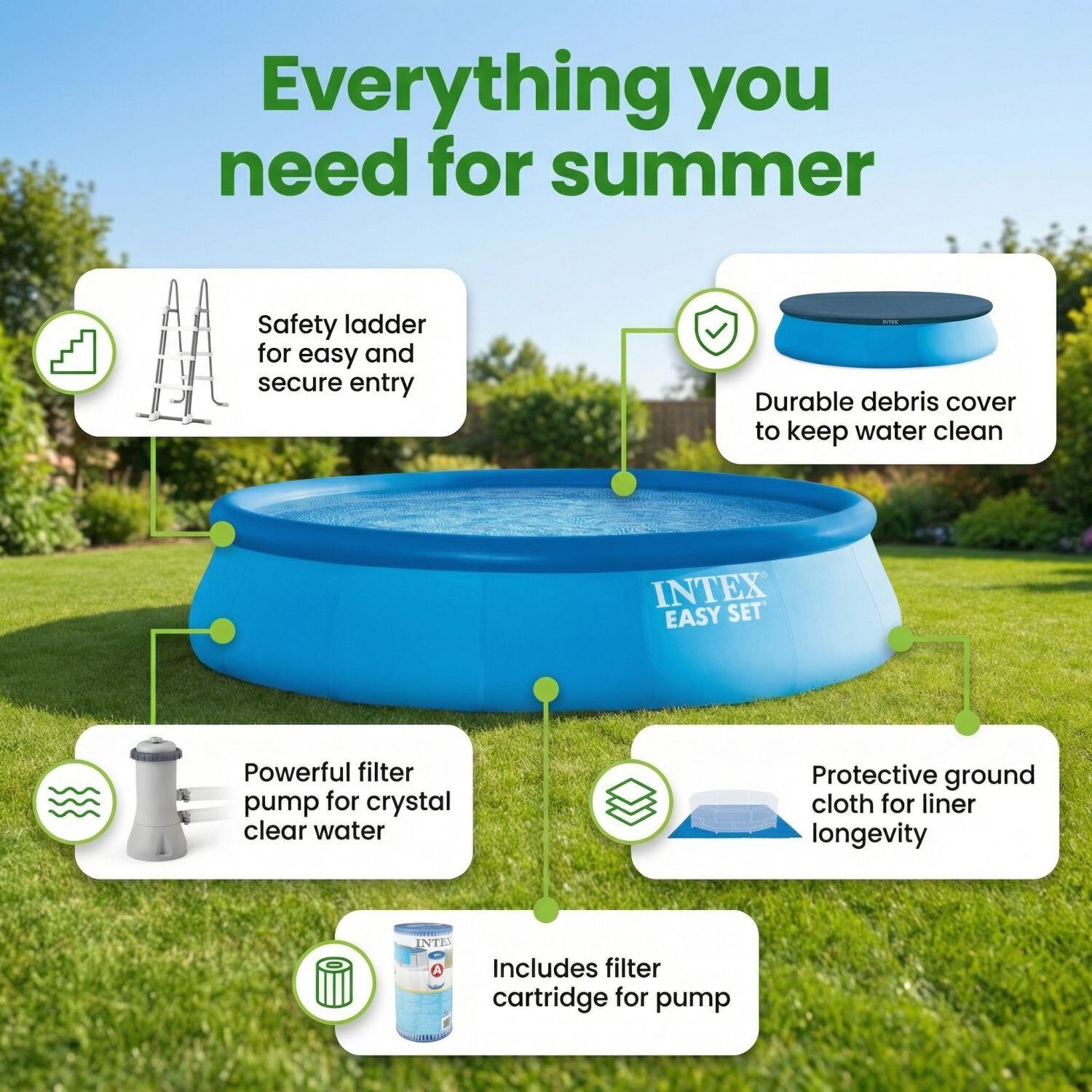 INTEX Piscina Easy Set Redonda - 457x107 cm - 9-piezas S541 2/7