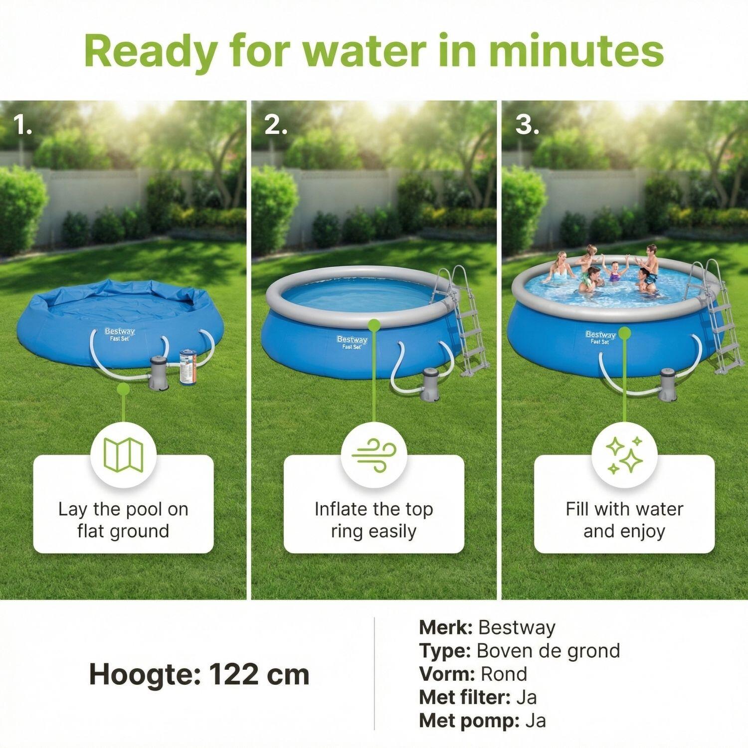 Bestway Fast Set Rund - 457x122 cm - 8-teilig  S369 6/7