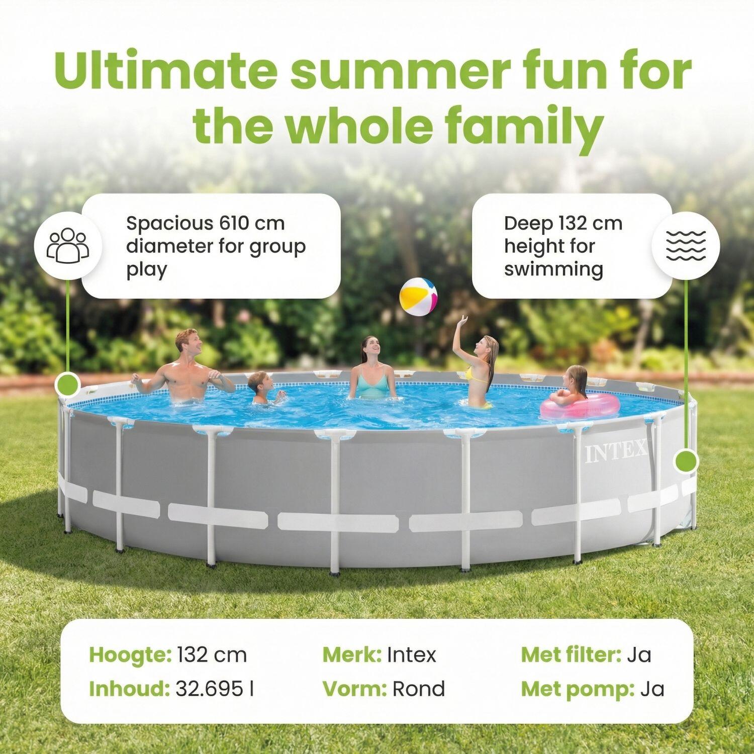Prism Frame Pool Rund - 610x132 cm - 9-teilig  S582 2/7
