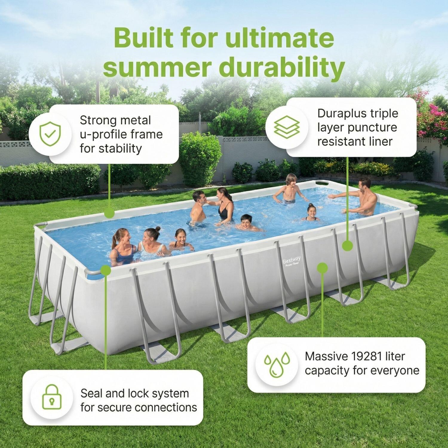 Bestway Power Steel Rechteckig - 640x274x132 cm - 8-teilig  S562 2/7