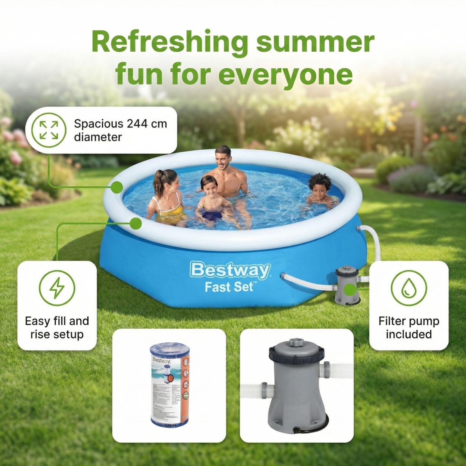 Bestway Fast Set Rund - 244x61 cm - 7-teilig  S259 2/7
