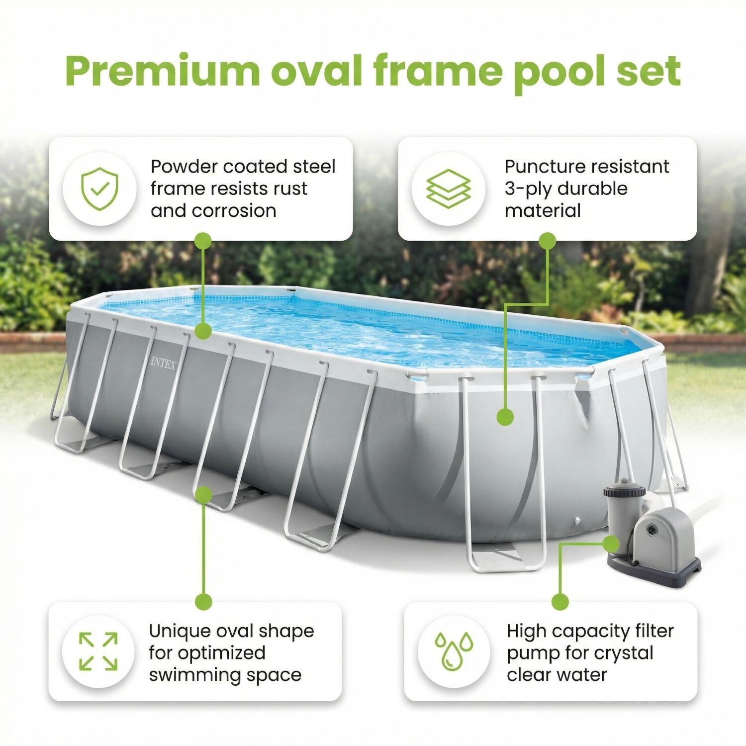 Prism Frame Pool Oval - 610x305x122 cm - 9-teilig  S635 2/7
