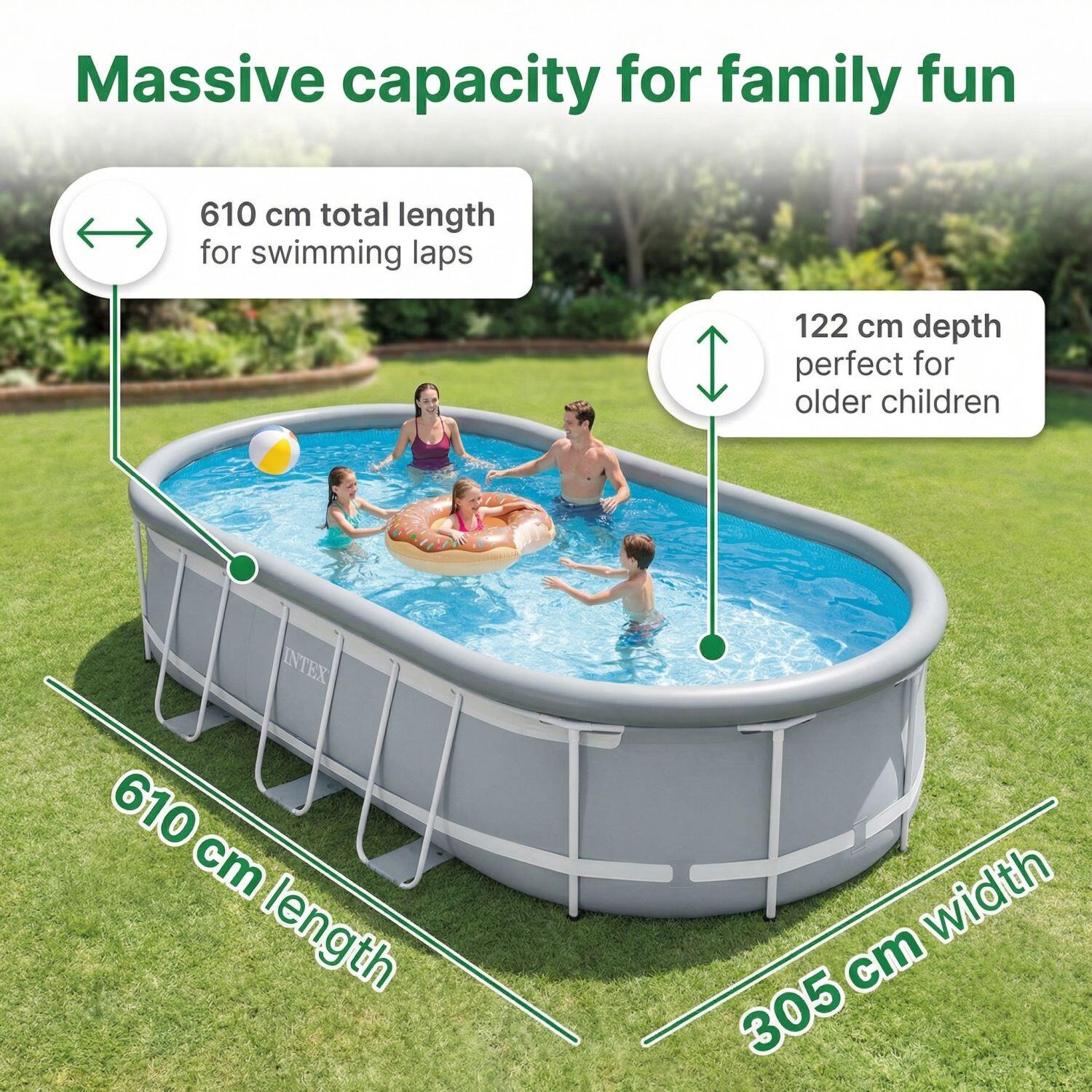 Prism Frame Pool Oval - 610x305x122 cm - 9-teilig  S635 5/7