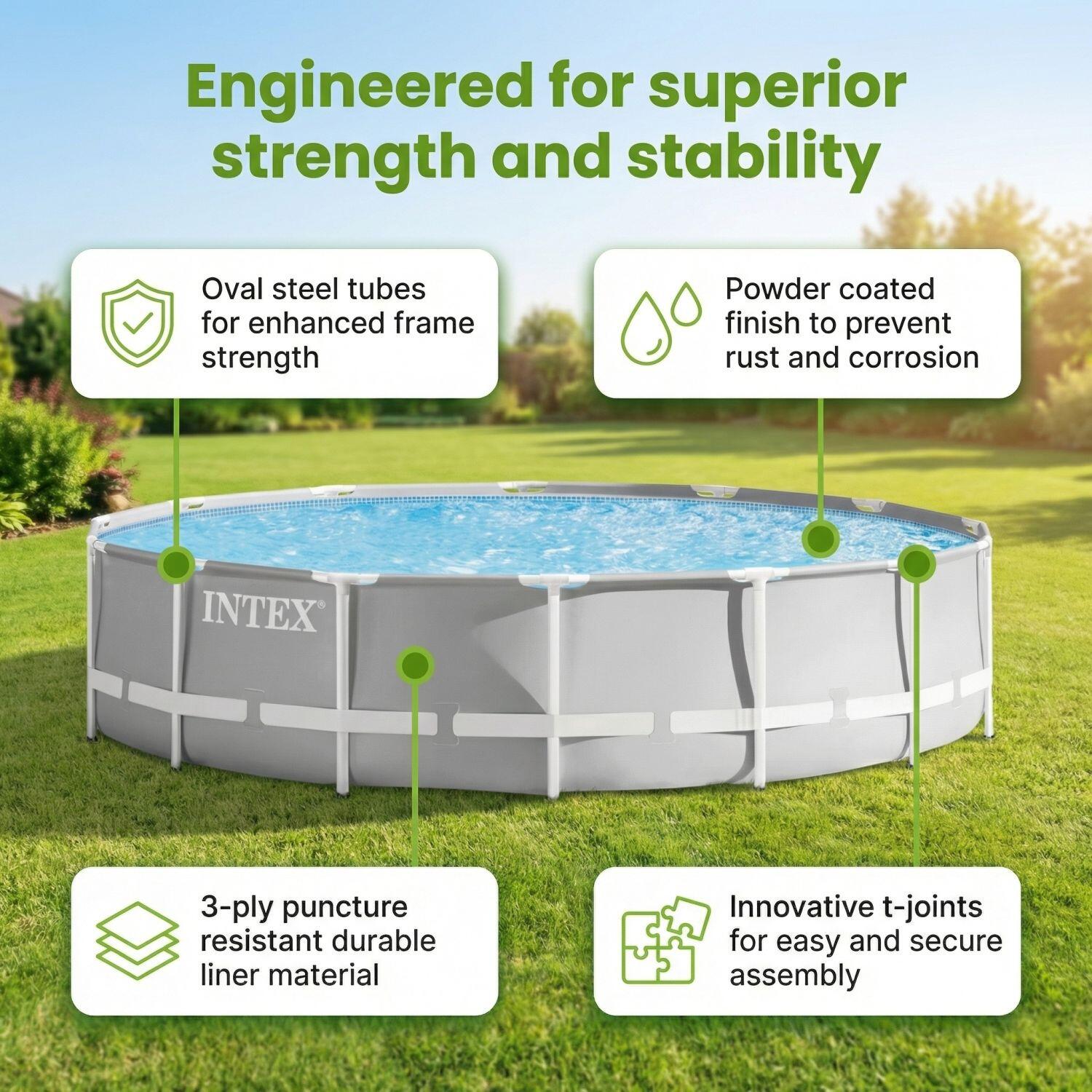 Prism Frame Pool Rund - 427x107 cm - 9-teilig  S632 2/7