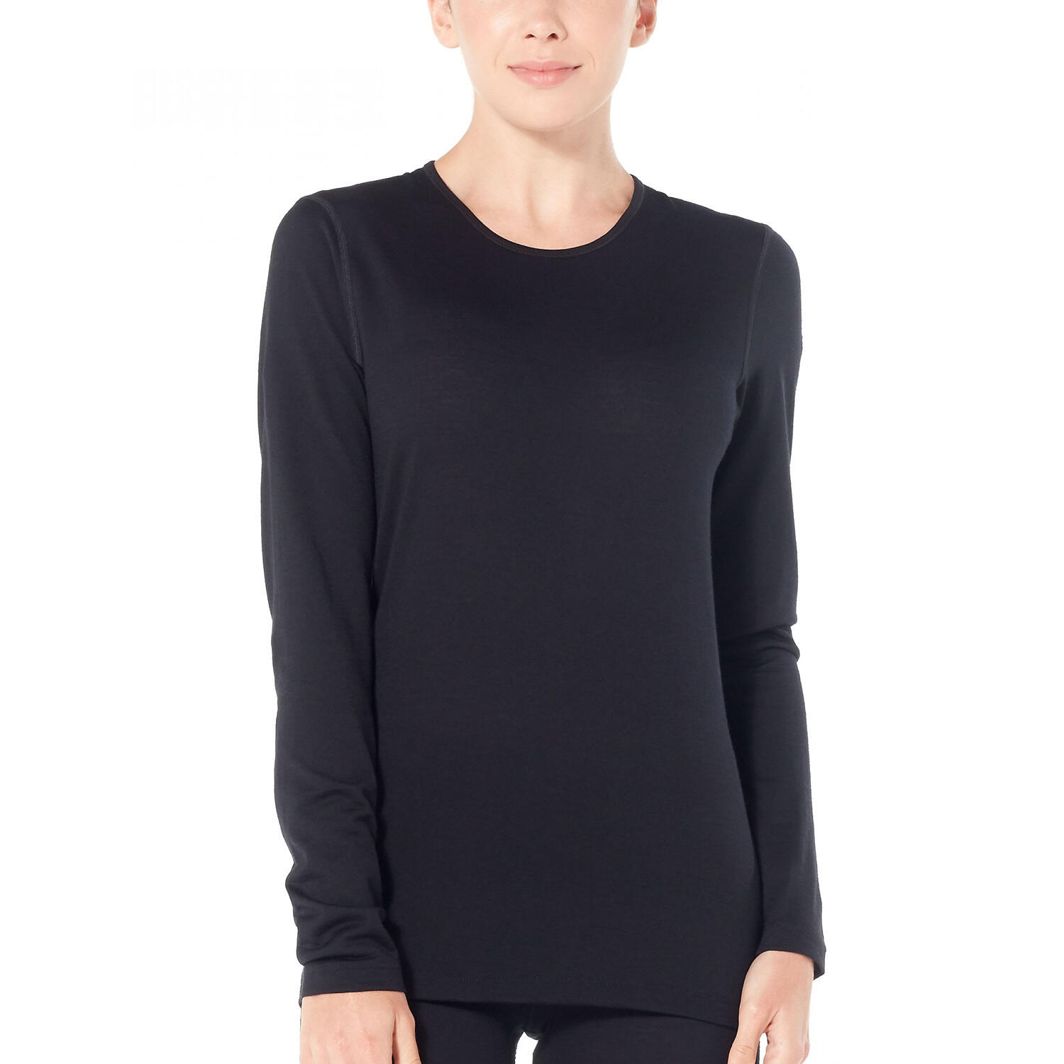T-Shirt Icebreaker Lana Merino Nero 200 Oasis Crewe 3/6
