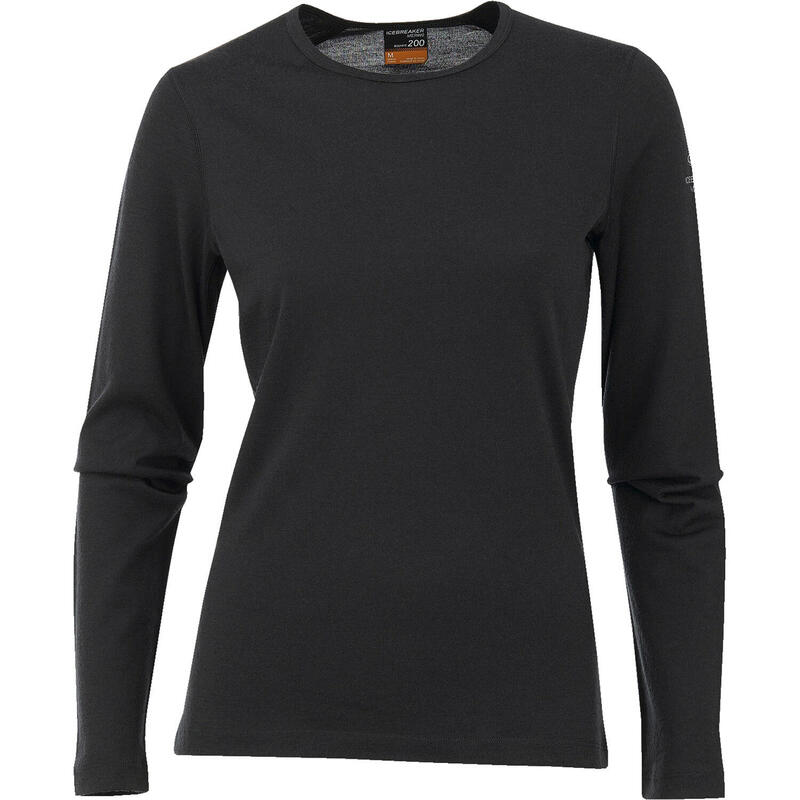 Tricou Icebreaker Lână Merino Negru 200 Oasis Crewe