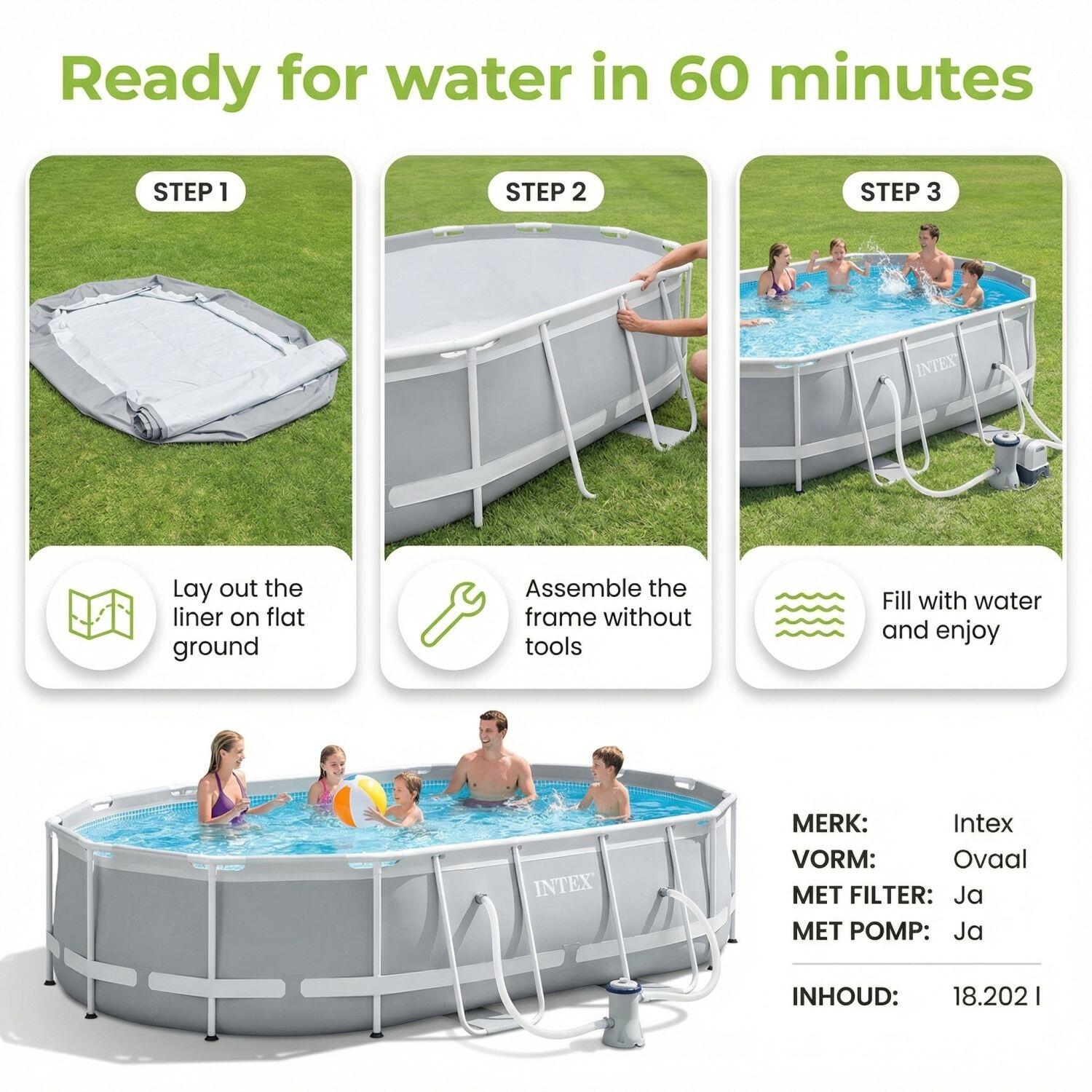 Prism Frame Pool Oval - 610x305x122 cm - 8-teilig  S594 7/7