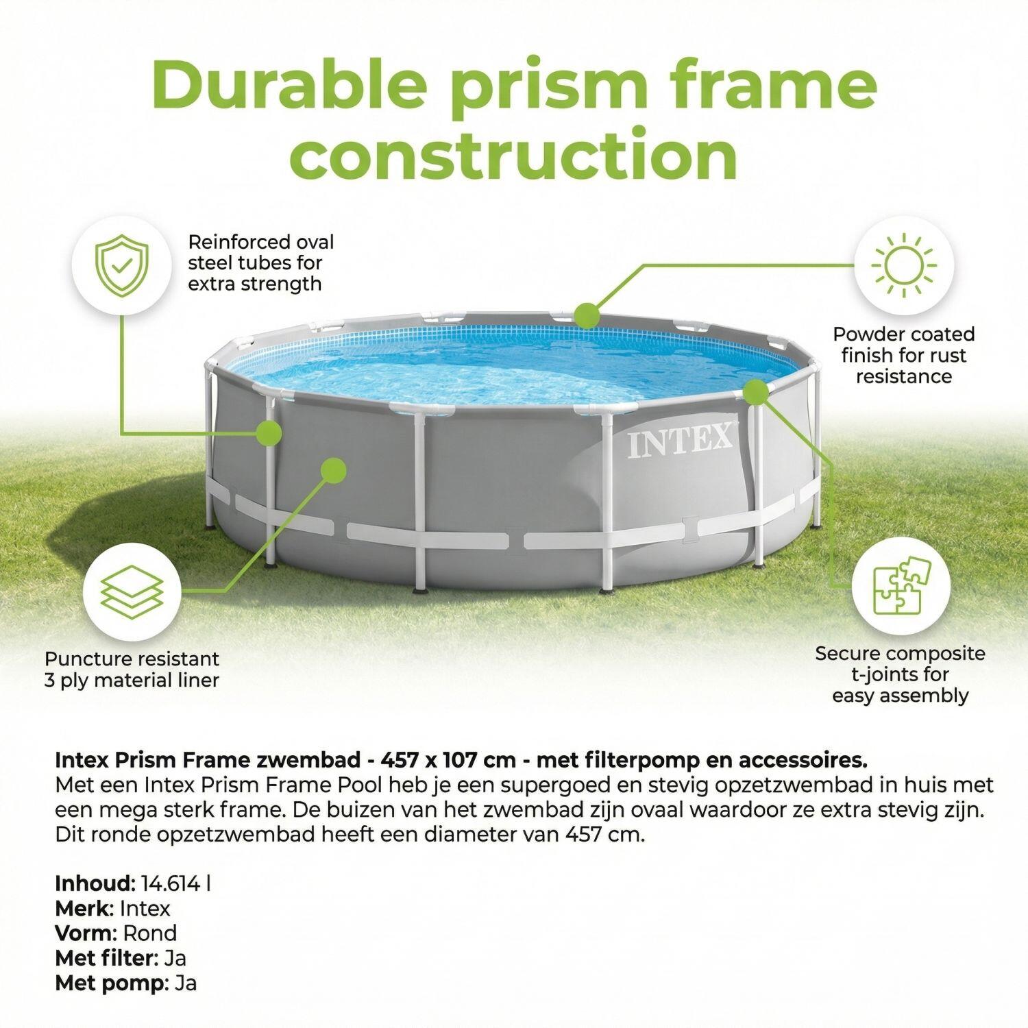 Prism Frame Pool Rund - 457x107 cm - 9-teilig  S549 2/7