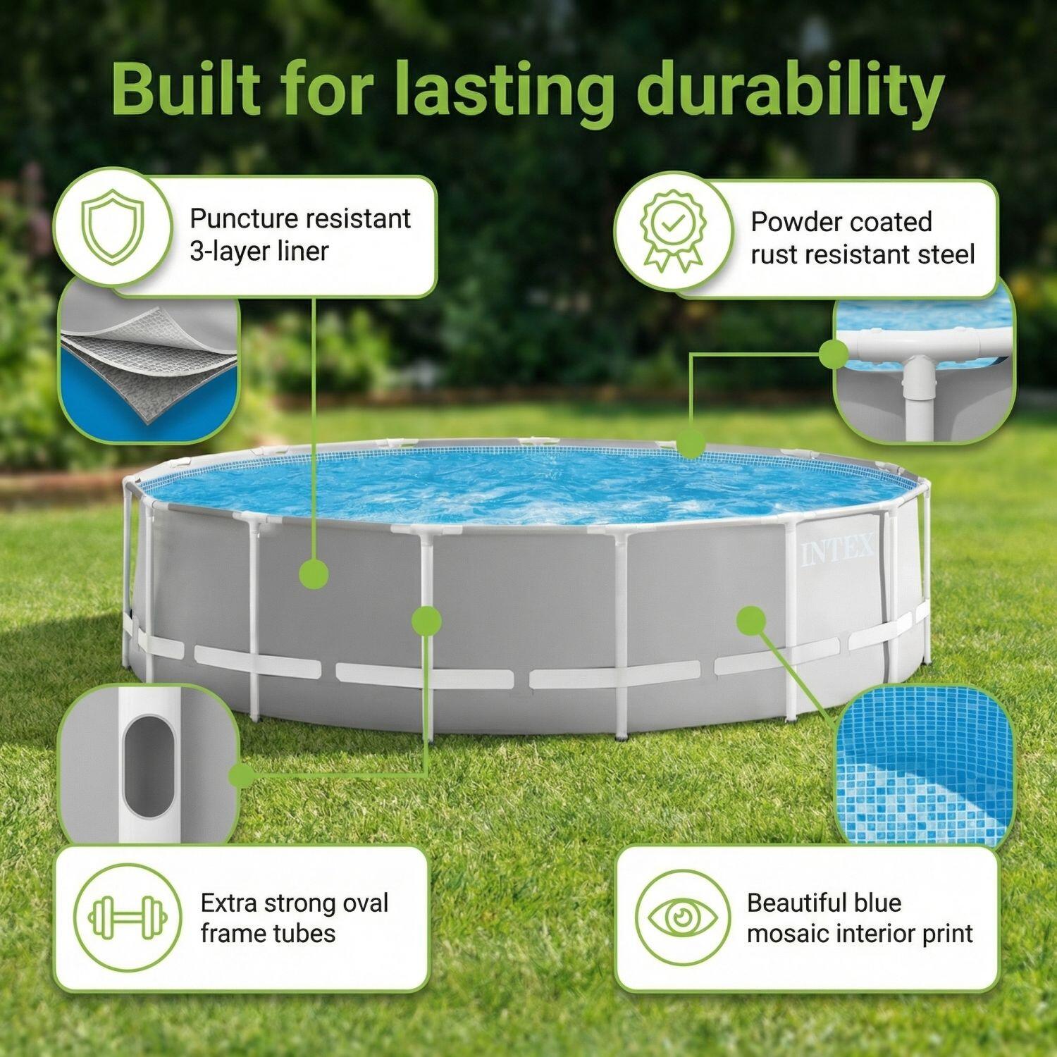 INTEX Piscina Prism Frame Redonda - 457x122 cm - 8-piezas S573 7/7