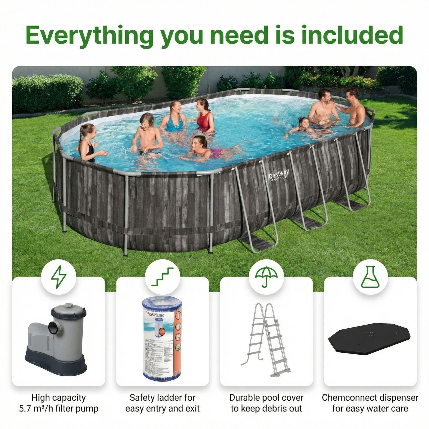 Bestway Power Steel Oval - 610x366x122 cm - 8-teilig  S619 7/7