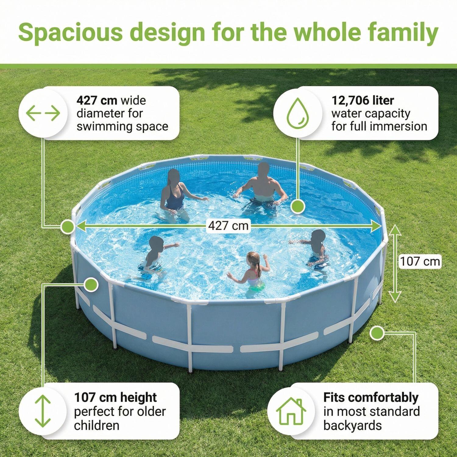 Prism Frame Pool Rund - 427x107 cm - 8-teilig  S562 6/7